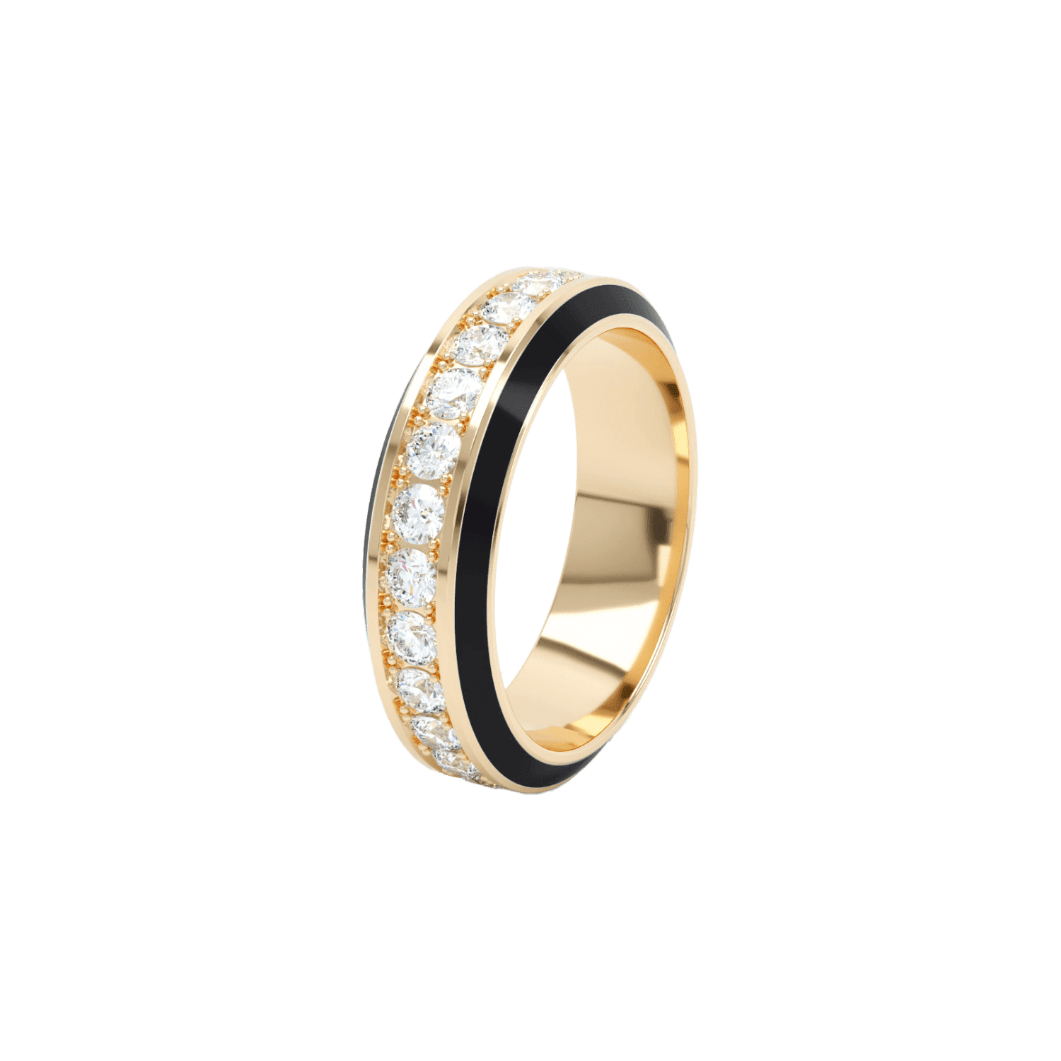 Eternity black enamel 6mm ring - Eternity Black Enamel Ring - The Future Rocks - 1