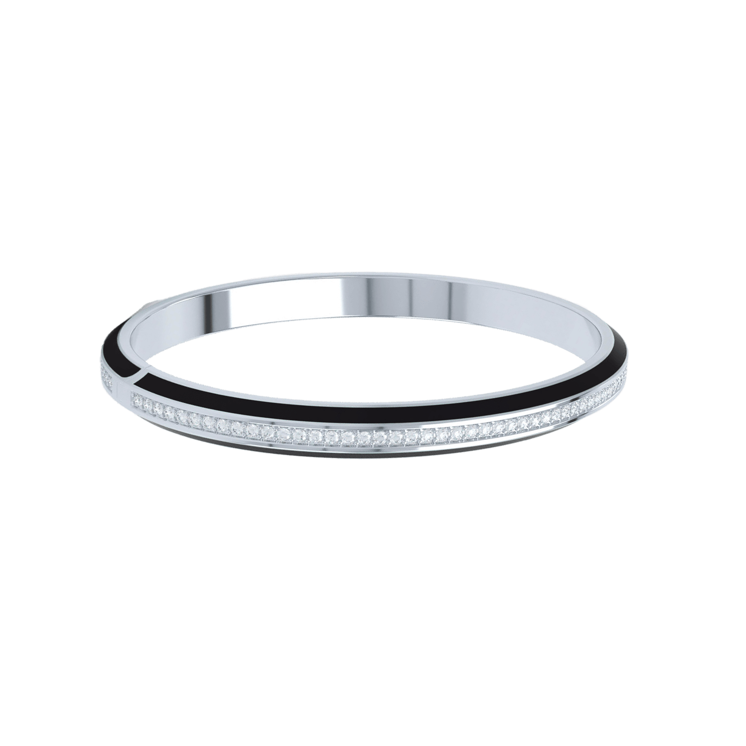 Eternity black enamel bangle - Black Enamel Eternity Diamond Bangle Bracelet - The Future Rocks - 3