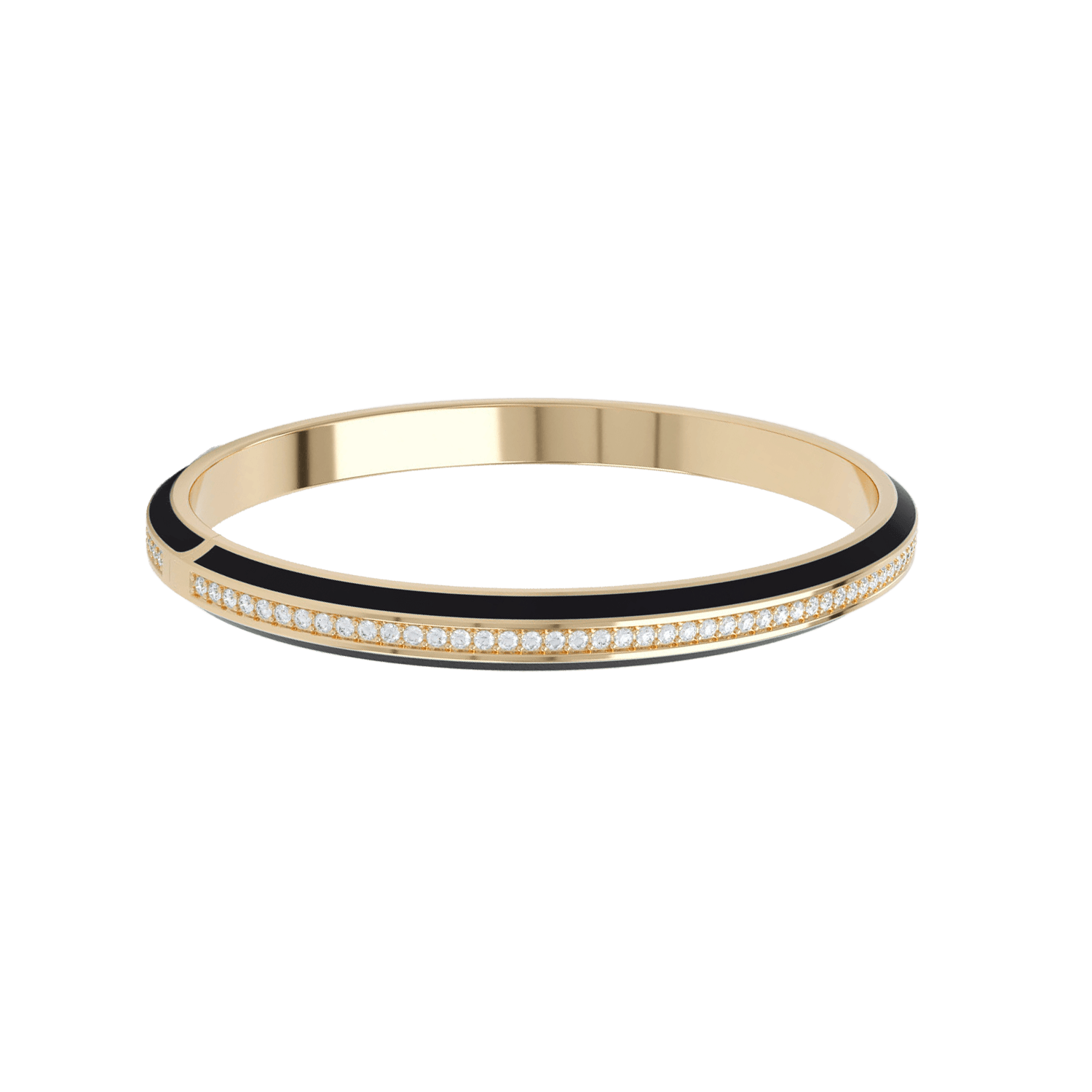 Eternity black enamel bangle - Black Enamel Eternity Diamond Bangle Bracelet - The Future Rocks - 1