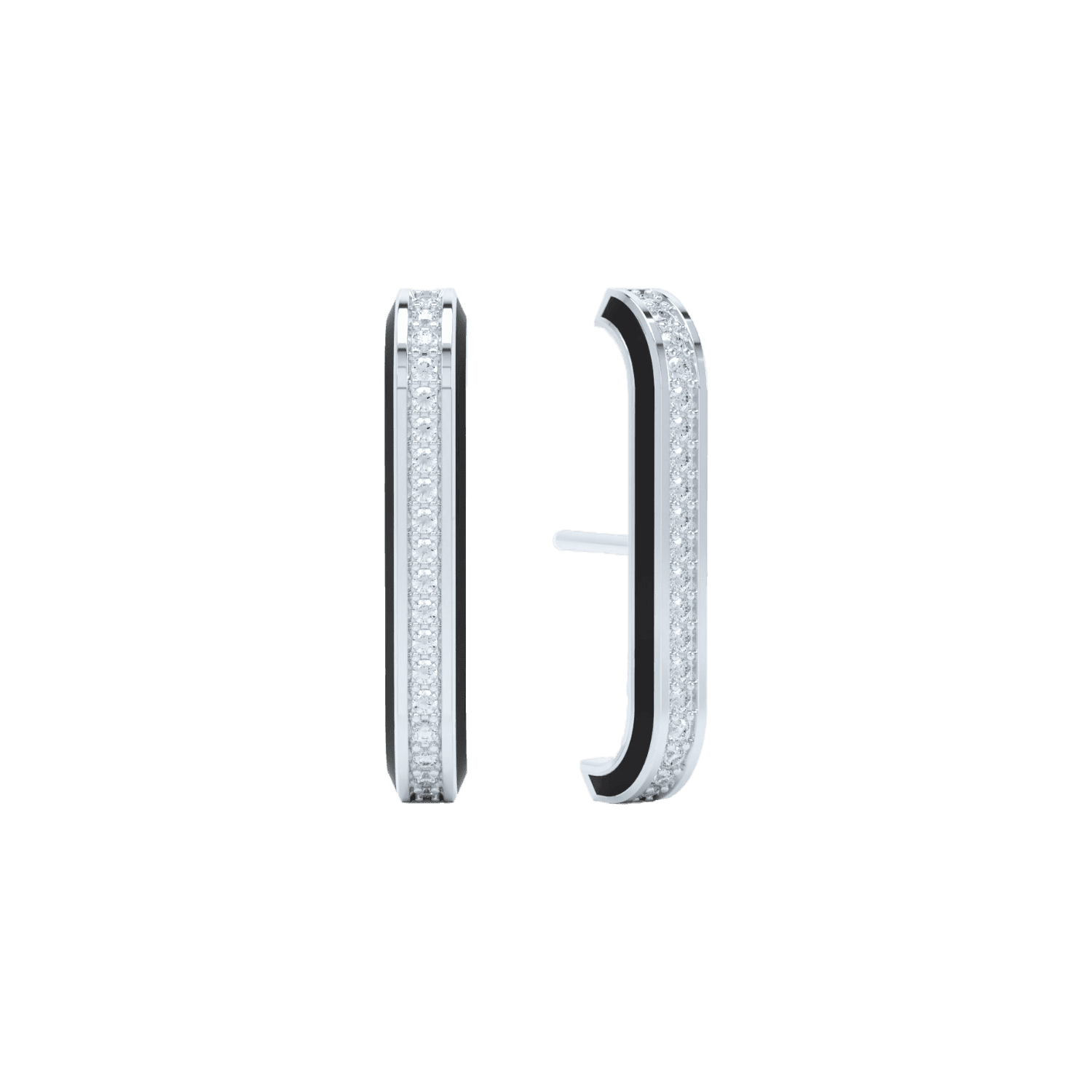 Eternity black enamel ear cuffs - Eternity black enamel ear cuffs - The Future Rocks - 3