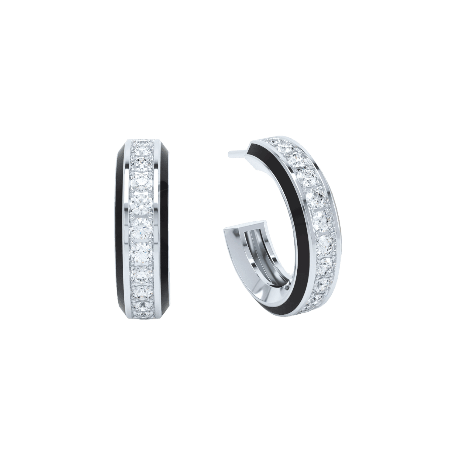 Eternity black enamel hoops - Eternity Black Enamel Hoop Earrings - The Future Rocks - 2