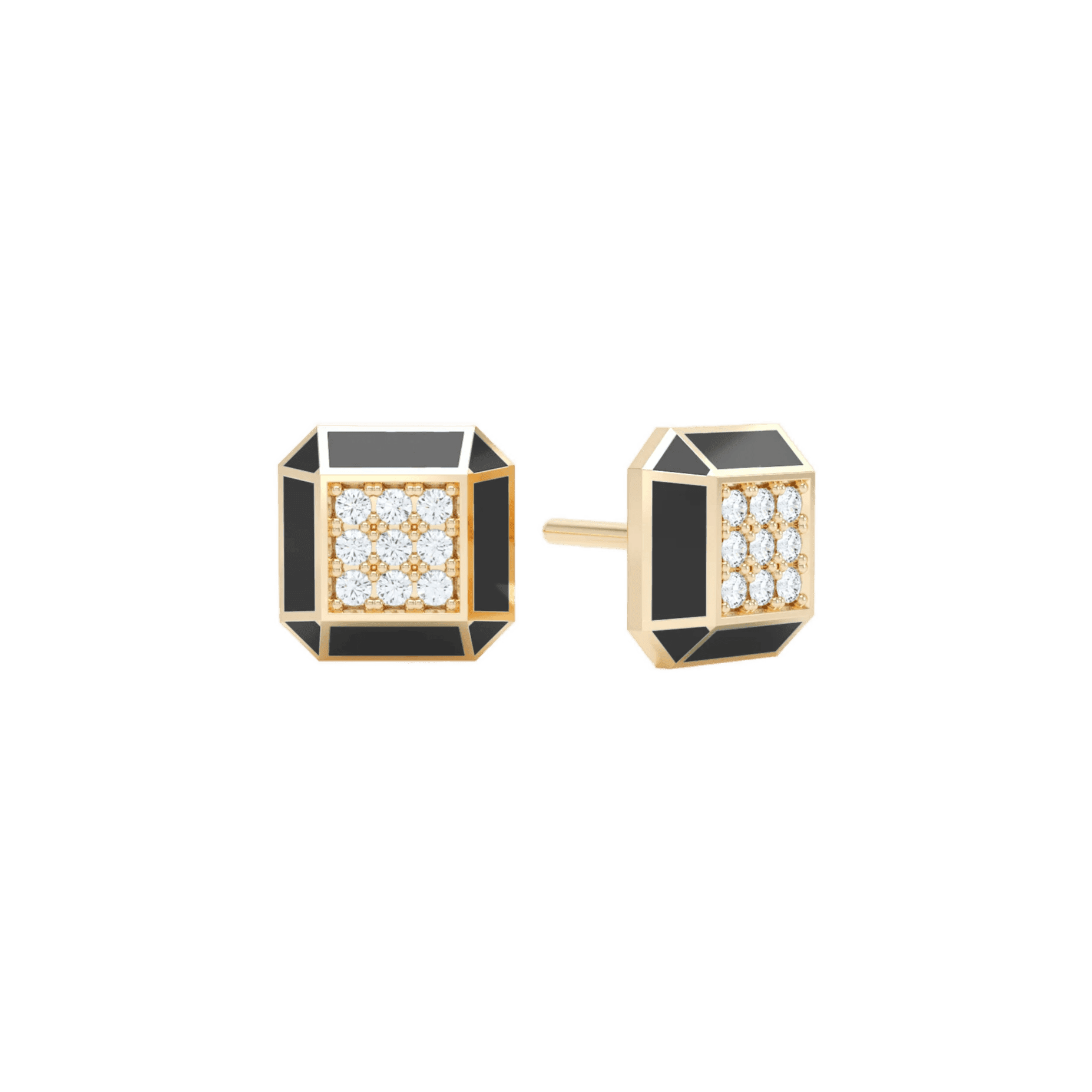 Eternity black enamel studs - Eternity Black Enamel Stud Earrings -  The Future Rocks -    1
