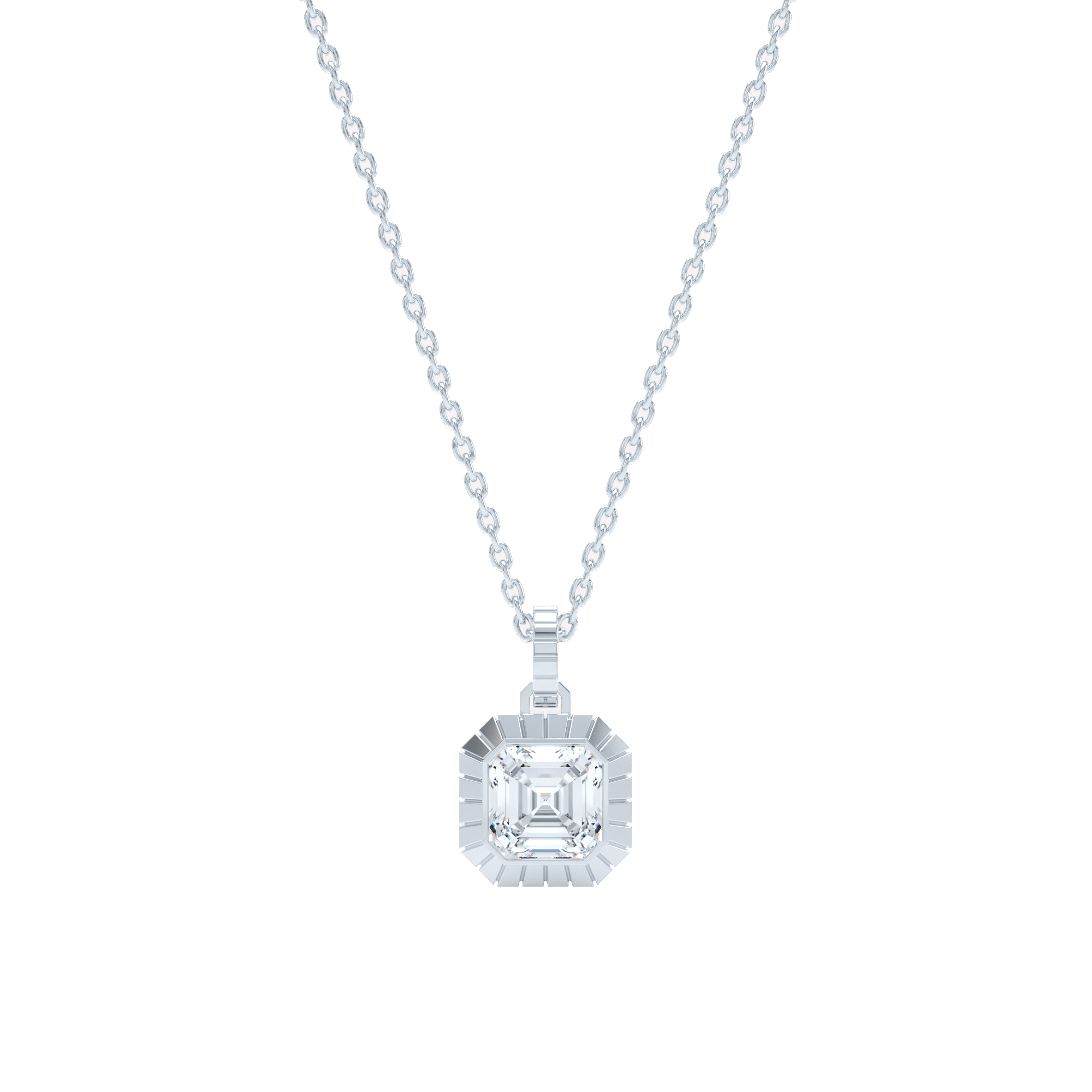 Eternity engraved asscher pendant - Asscher Cut Diamond Pendant Necklace - The Future Rocks - 3