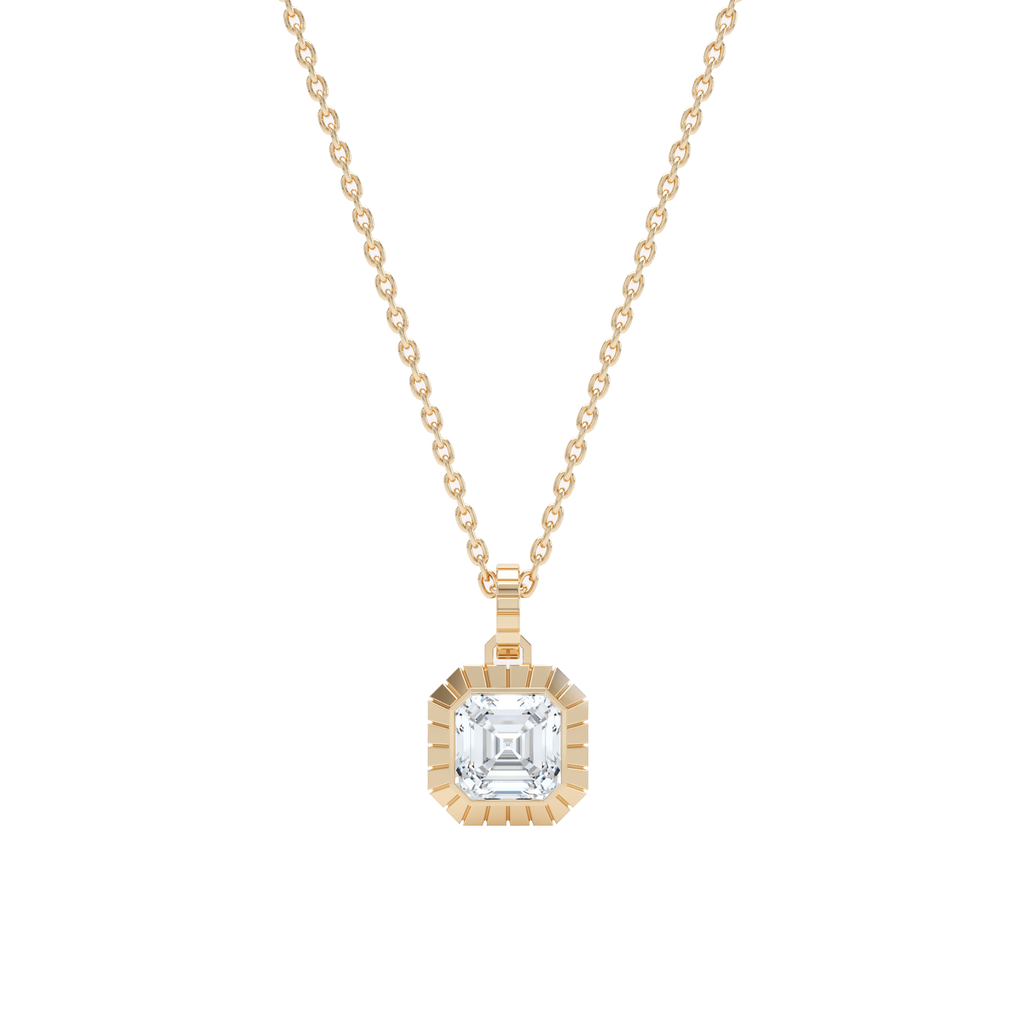 Eternity engraved asscher pendant - Asscher Cut Diamond Pendant Necklace -  The Future Rocks -    1