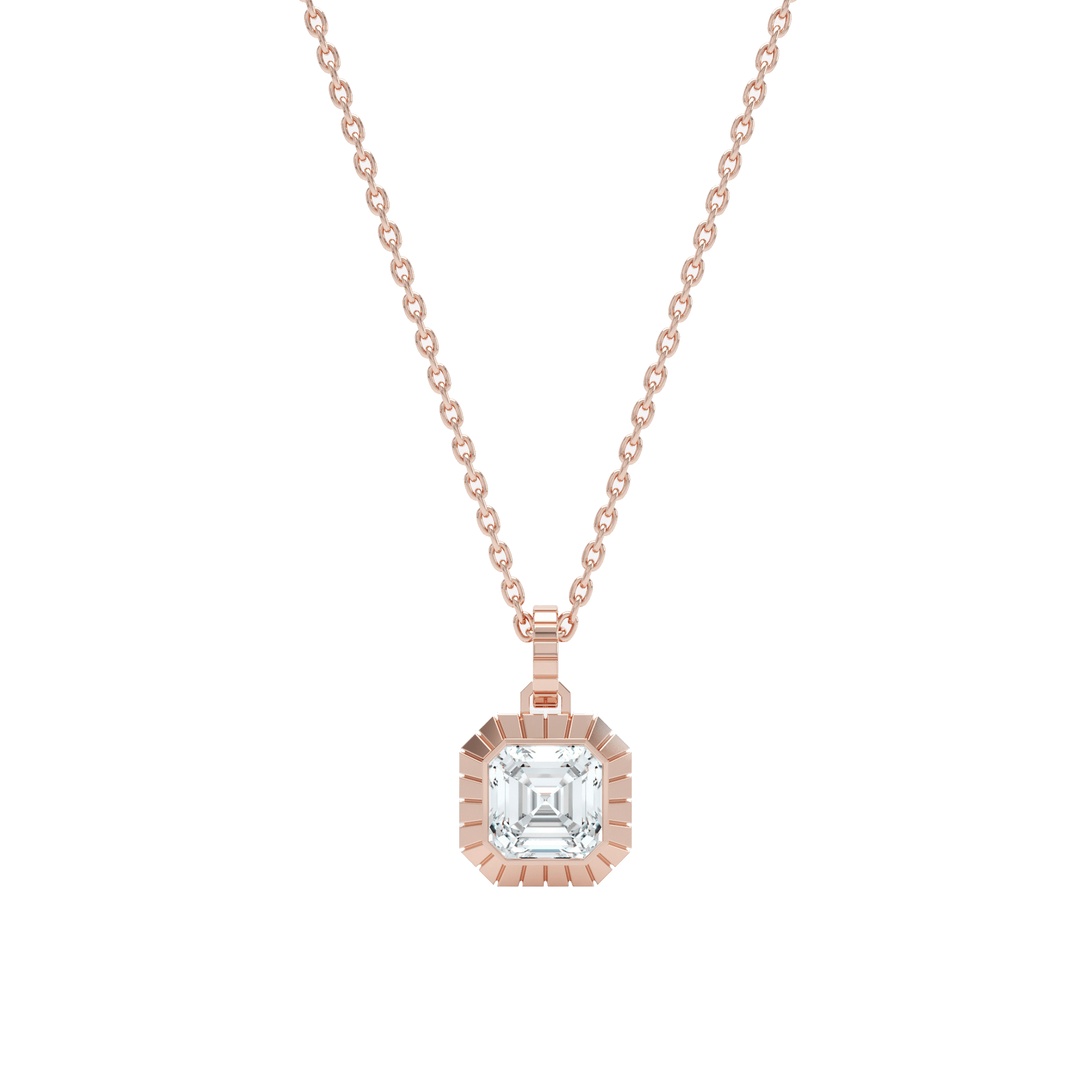 Eternity engraved asscher pendant - Asscher Cut Diamond Pendant Necklace - The Future Rocks - 4