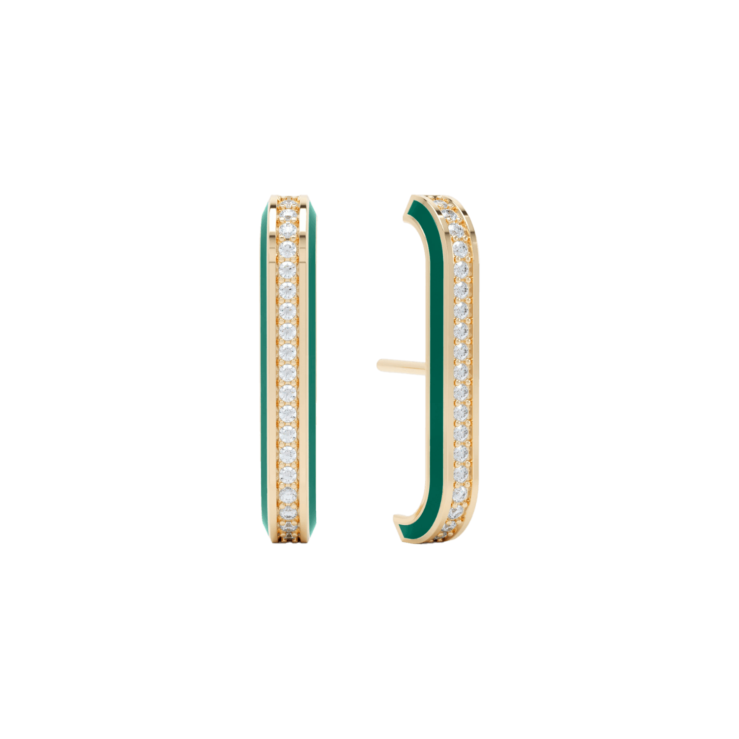 Eternity green enamel ear cuffs - Eternity Green Enamel Ear Cuffs - The Future Rocks - 1