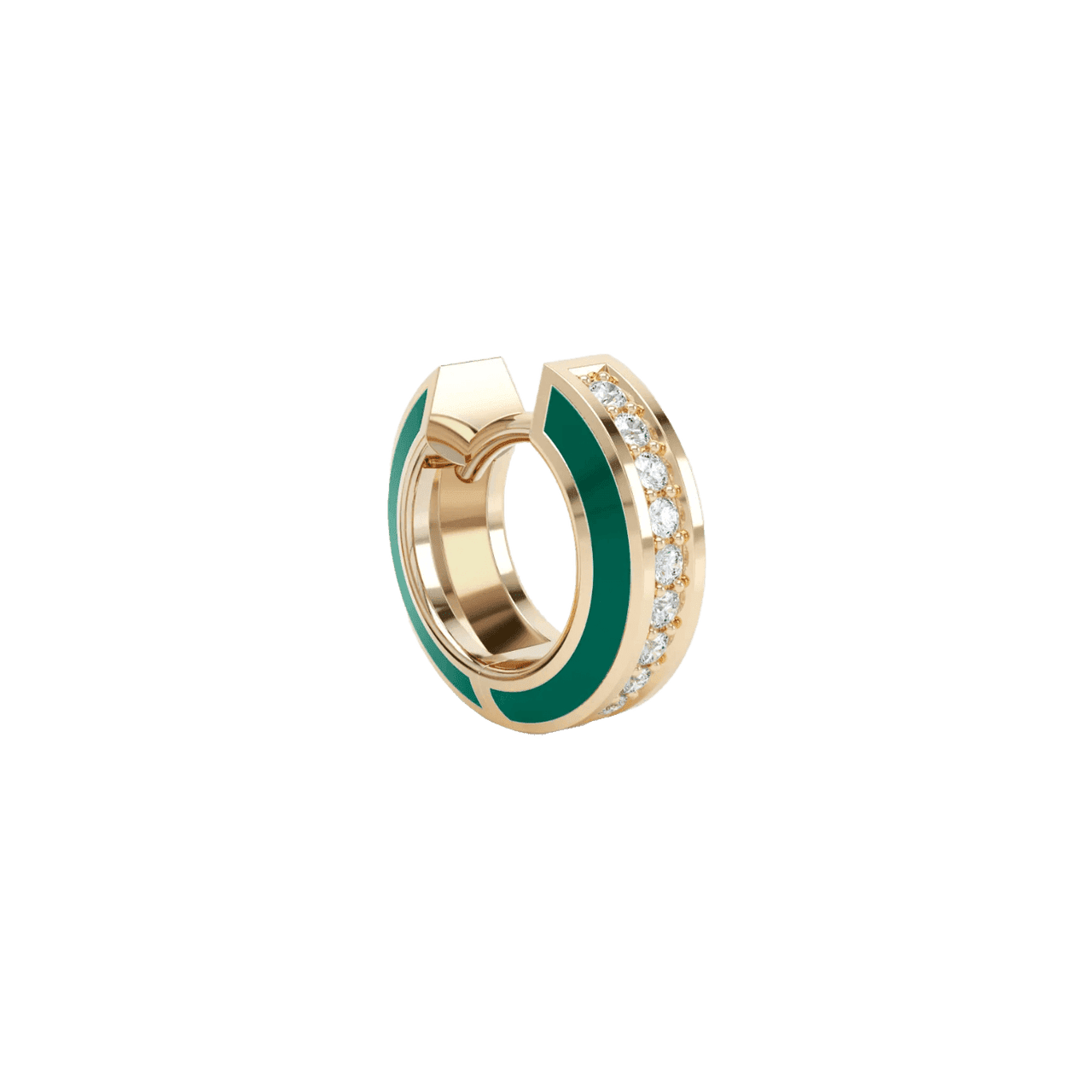 Eternity green enamel huggies - Eternity Green Enamel Huggie Earrings - The Future Rocks - 6