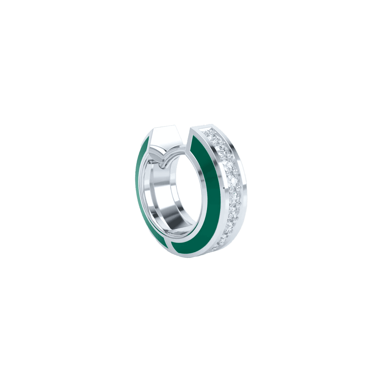 Eternity green enamel huggies - Eternity Green Enamel Huggie Earrings - The Future Rocks - 4