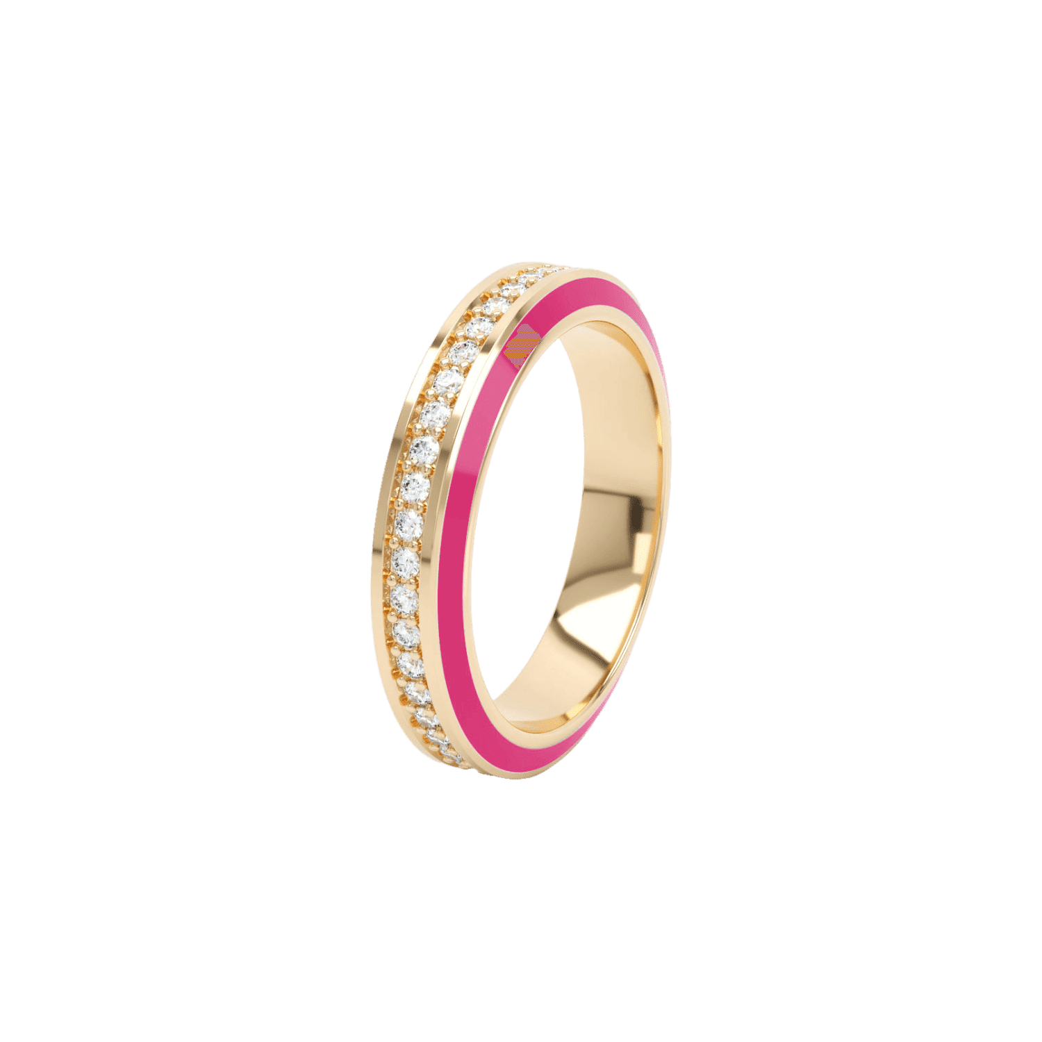 Eternity pink enamel 4mm ring - Pink Enamel Diamond Ring -  The Future Rocks -    1