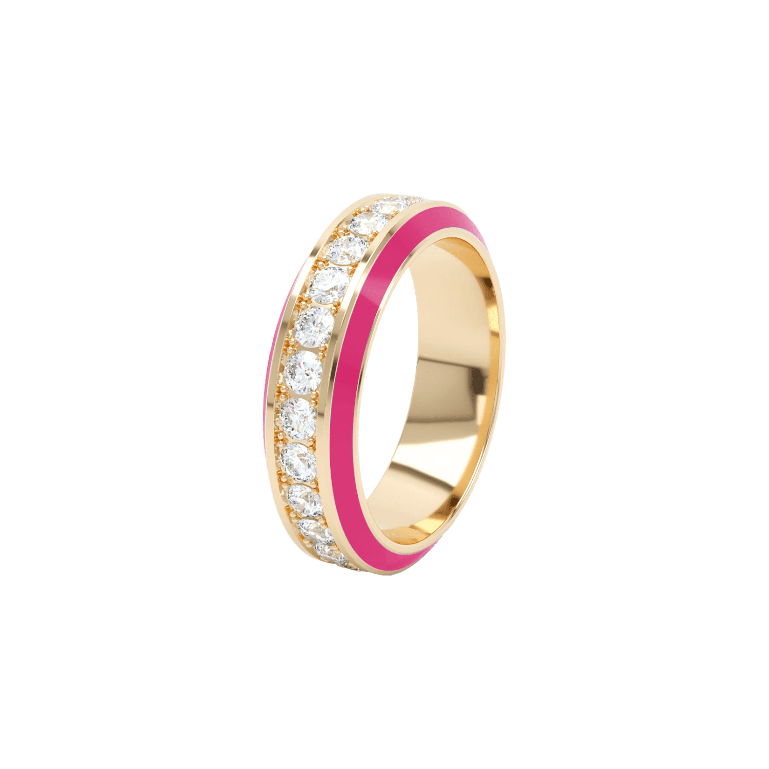 Eternity pink enamel 6mm ring - Eternity Pink Enamel Ring -  The Future Rocks -    1