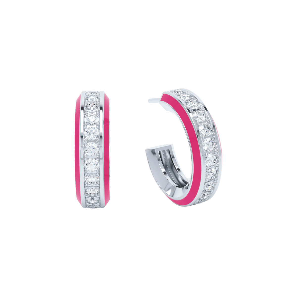 Eternity pink enamel hoops - Eternity Pink Enamel Hoop Earrings - The Future Rocks - 2
