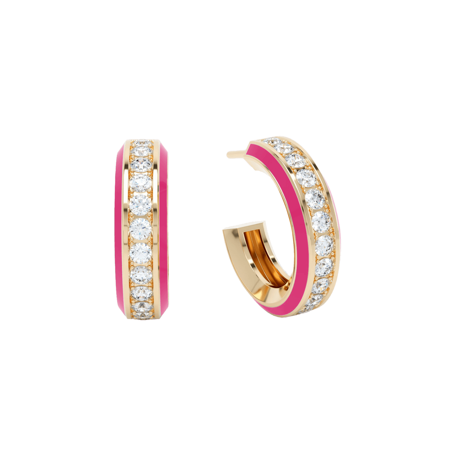 Eternity pink enamel hoops - Eternity Pink Enamel Hoop Earrings -  The Future Rocks -    1
