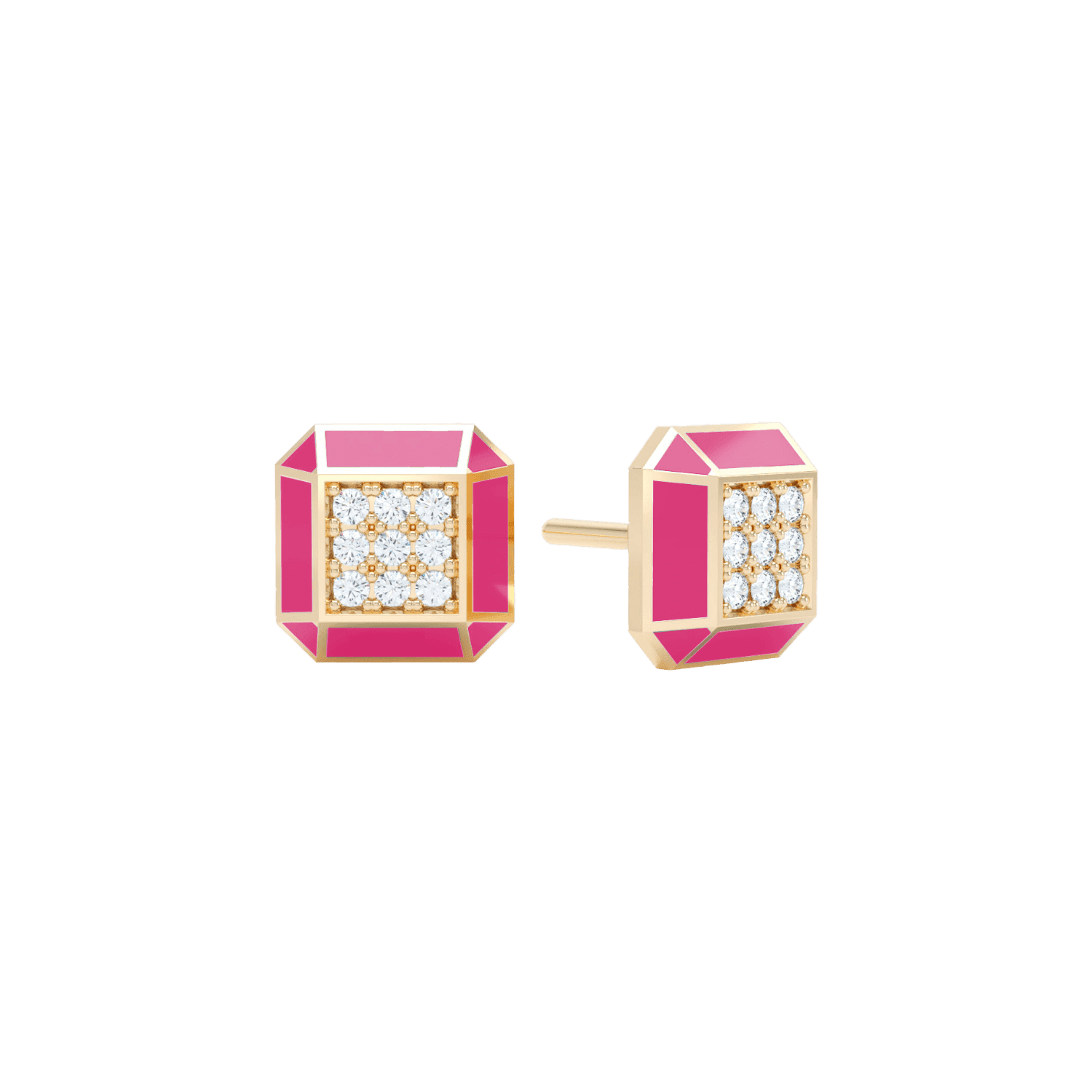 Eternity pink enamel studs - Eternity Pink Enamel Stud Earrings -  The Future Rocks -    1