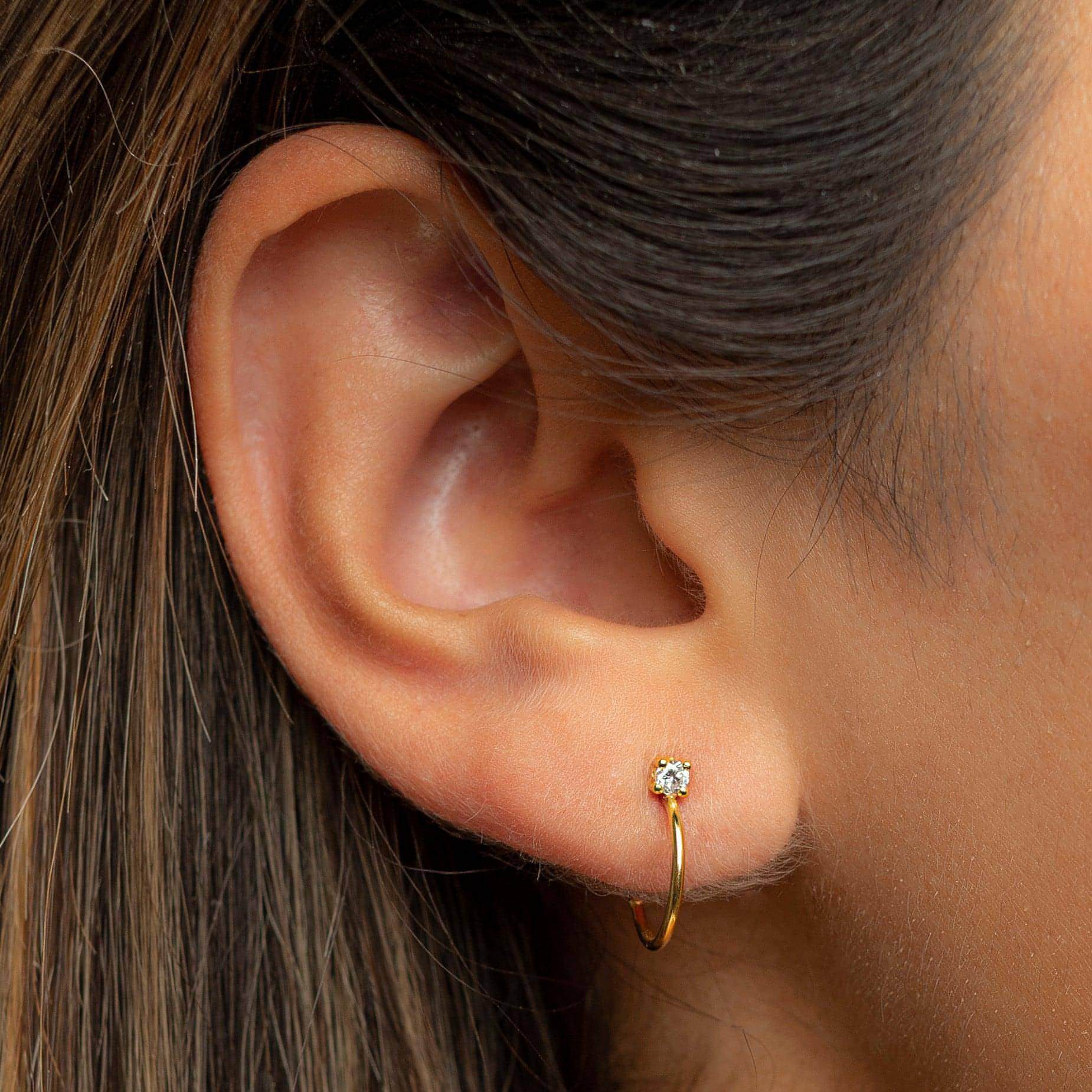 Flawless mini hoops - Mini Diamond Gold Hoop Earrings - The Future Rocks - 2