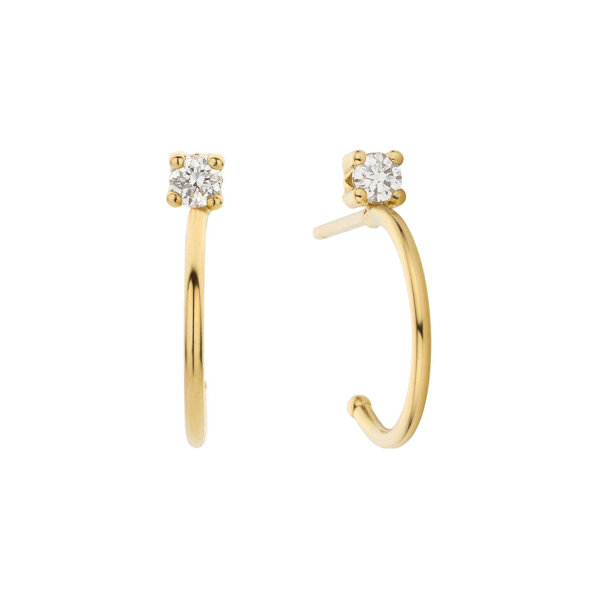 Flawless mini hoops - Mini Diamond Gold Hoop Earrings -  The Future Rocks -    1
