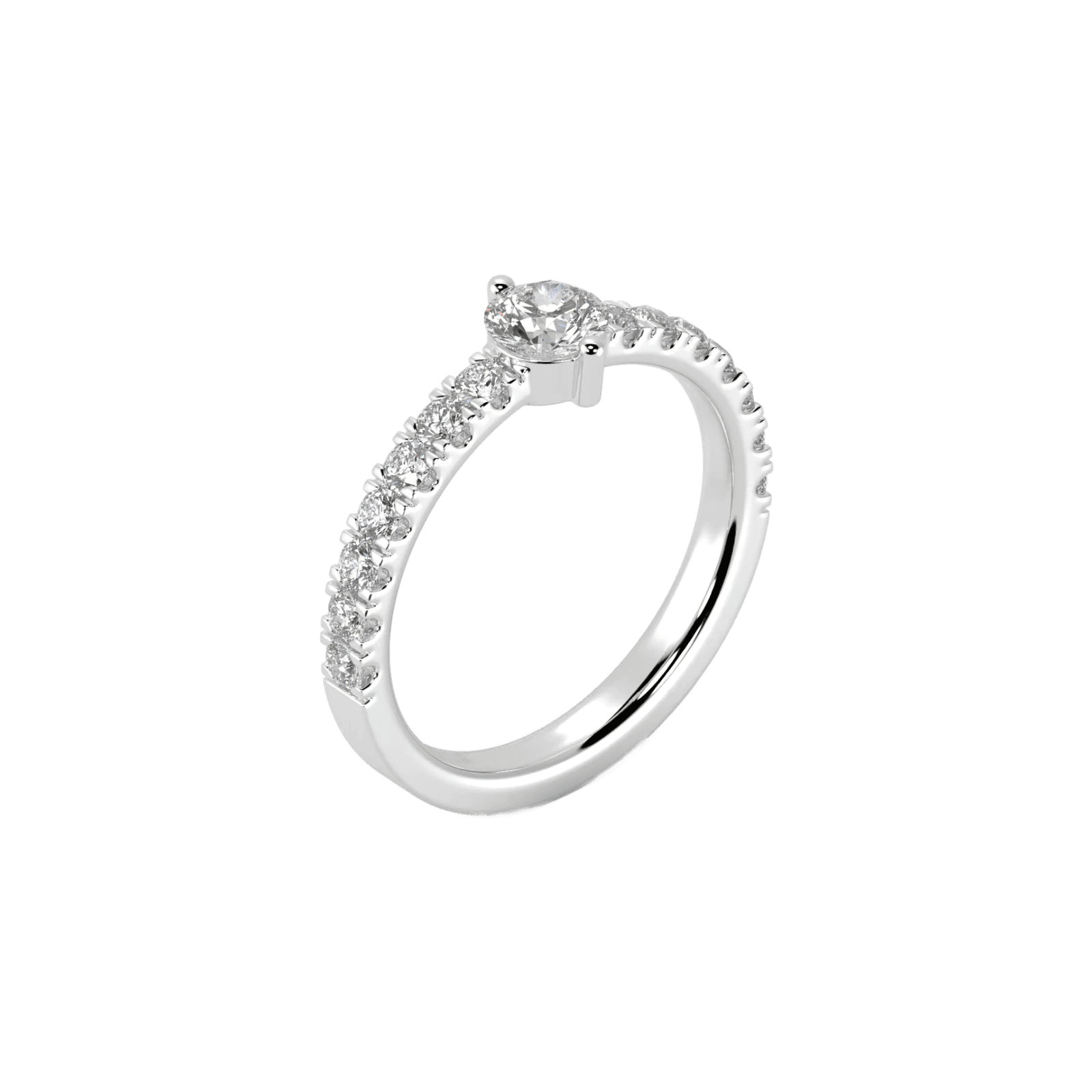 Fuji ring - Fuji Lab-Grown Solitaire Diamond Pavé Ring - The Future Rocks - 5