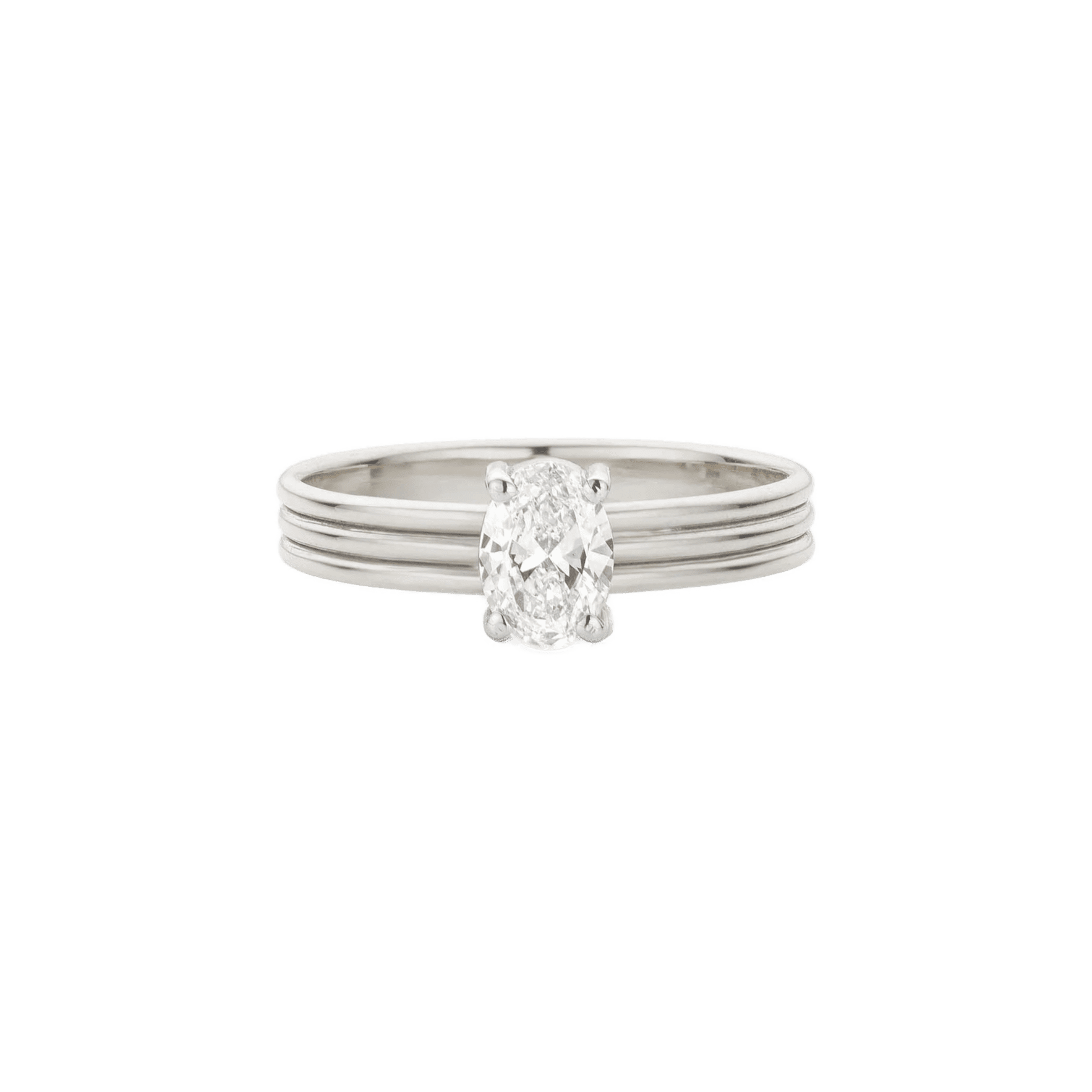 Fused ring - Half Carat Oval Cut Diamond Ring - The Future Rocks - 3