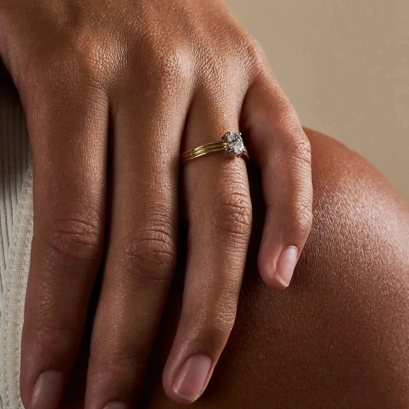 Fused ring - Half Carat Oval Cut Diamond Ring - The Future Rocks - 2