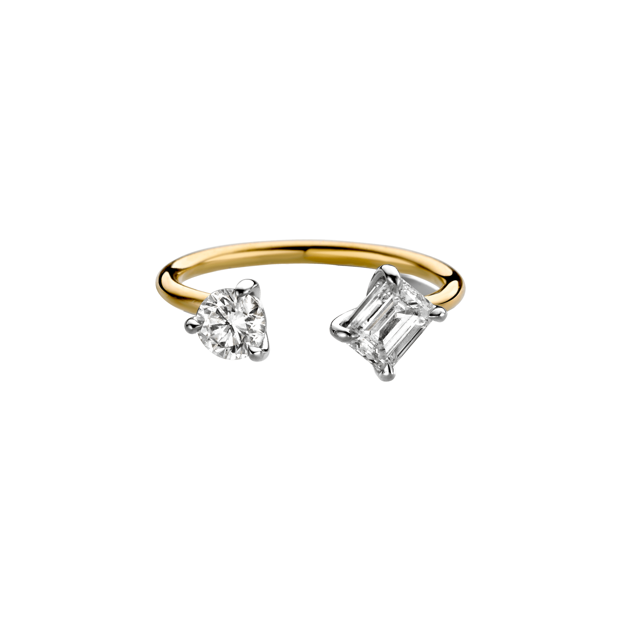 Gemini ring I - Emerald Cut Toi et Moi Ring - The Future Rocks - 1
