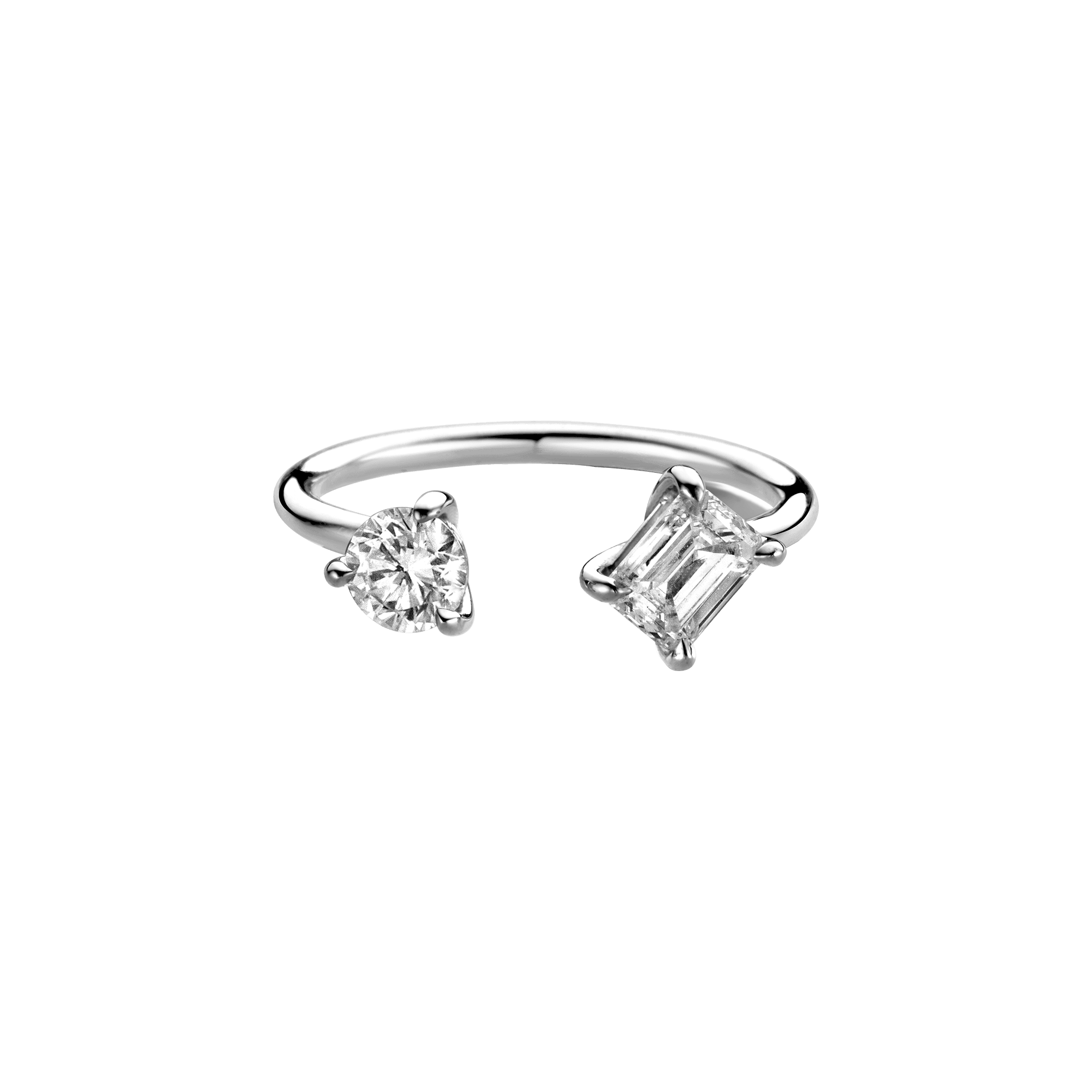 Gemini ring I - Emerald Cut Toi et Moi Ring - The Future Rocks - 3