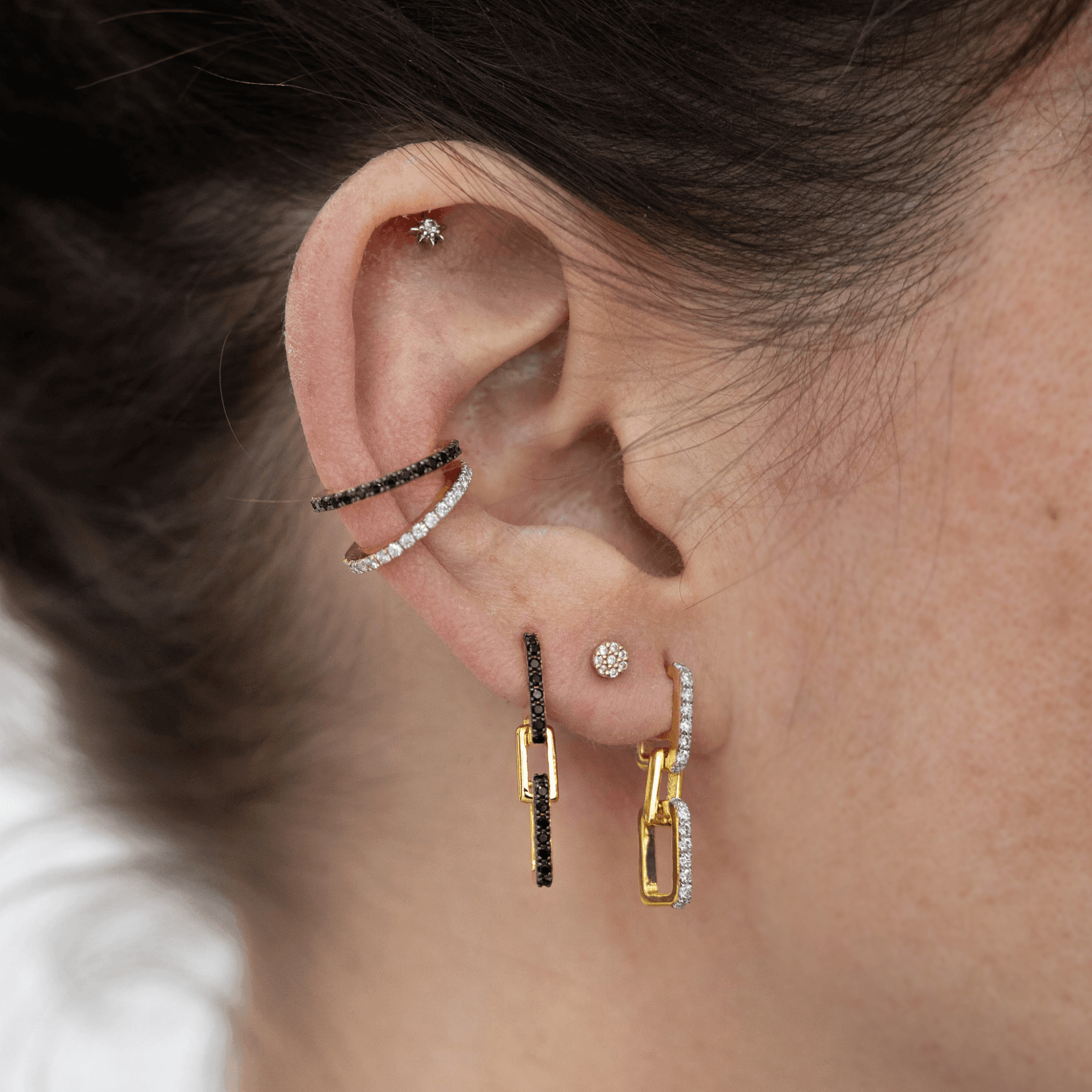 Horizon double link earrings - Gold Vermeil Double Link Drop Earrings - The Future Rocks - 4