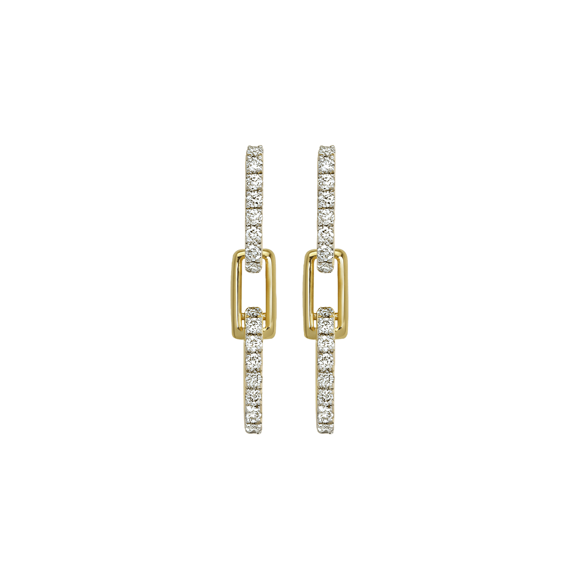 Horizon double link earrings - Gold Vermeil Double Link Drop Earrings - The Future Rocks - 3