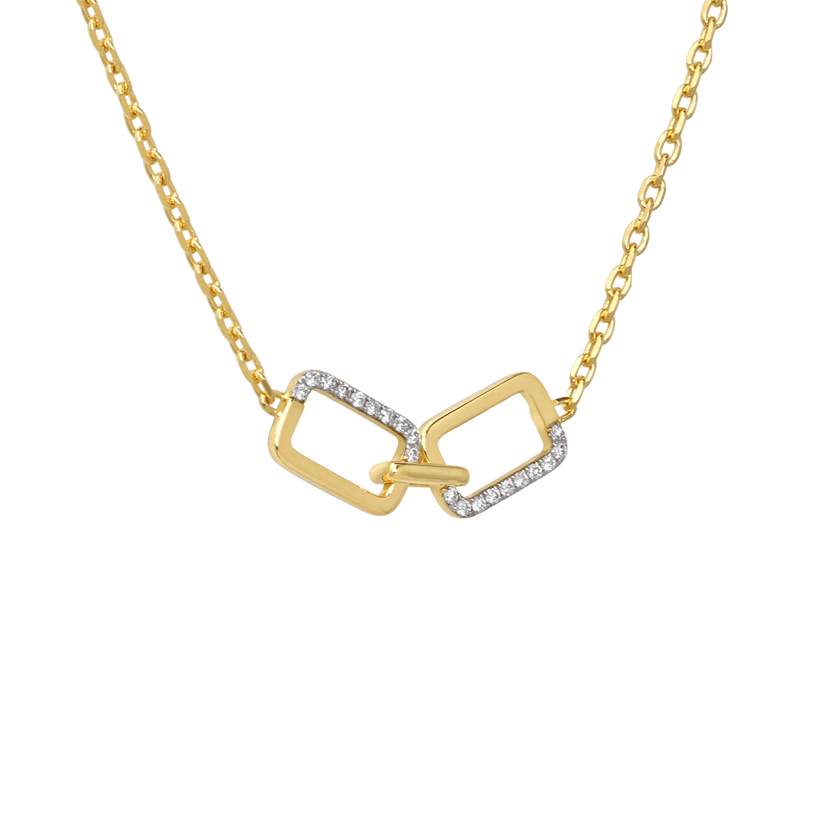 Horizon double-sided pendant necklace - Double-sided Gold Vermeil Pendant Necklace - The Future Rocks - 5