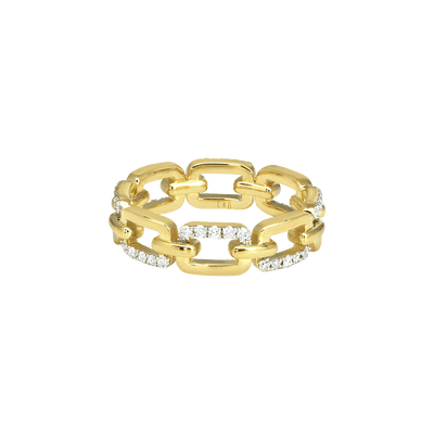 Horizon link ring - 18K Recycled Gold Vermeil Double Link Ring - The Future Rocks - 1