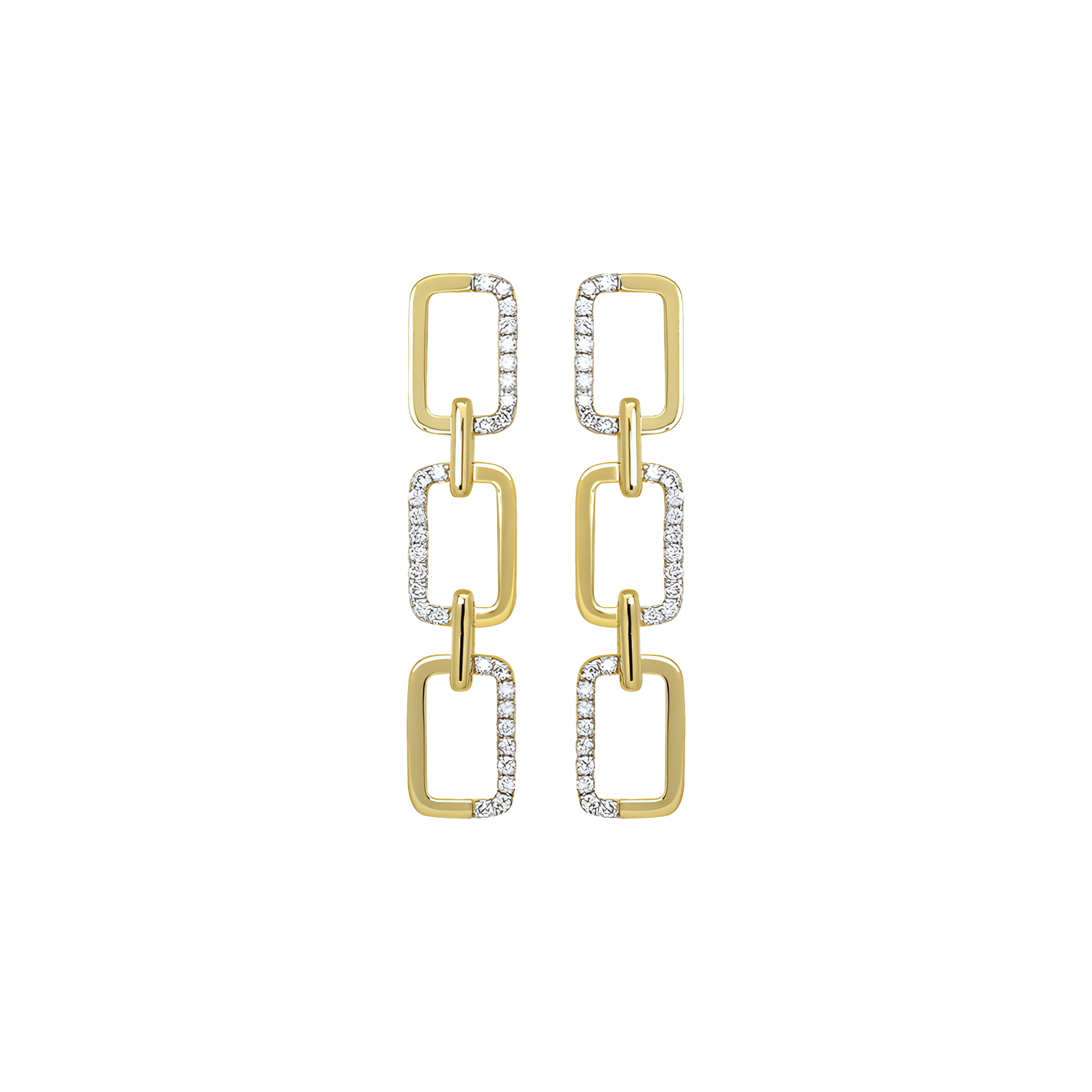 Horizon trio link earrings - Gold Vermeil Chain Earrings - The Future Rocks - 3