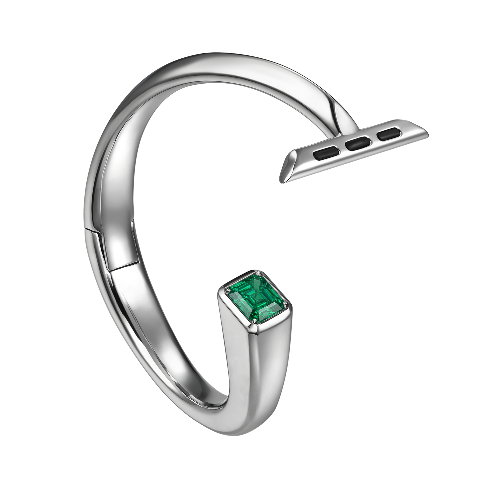 Nova iWatch bangle with emerald