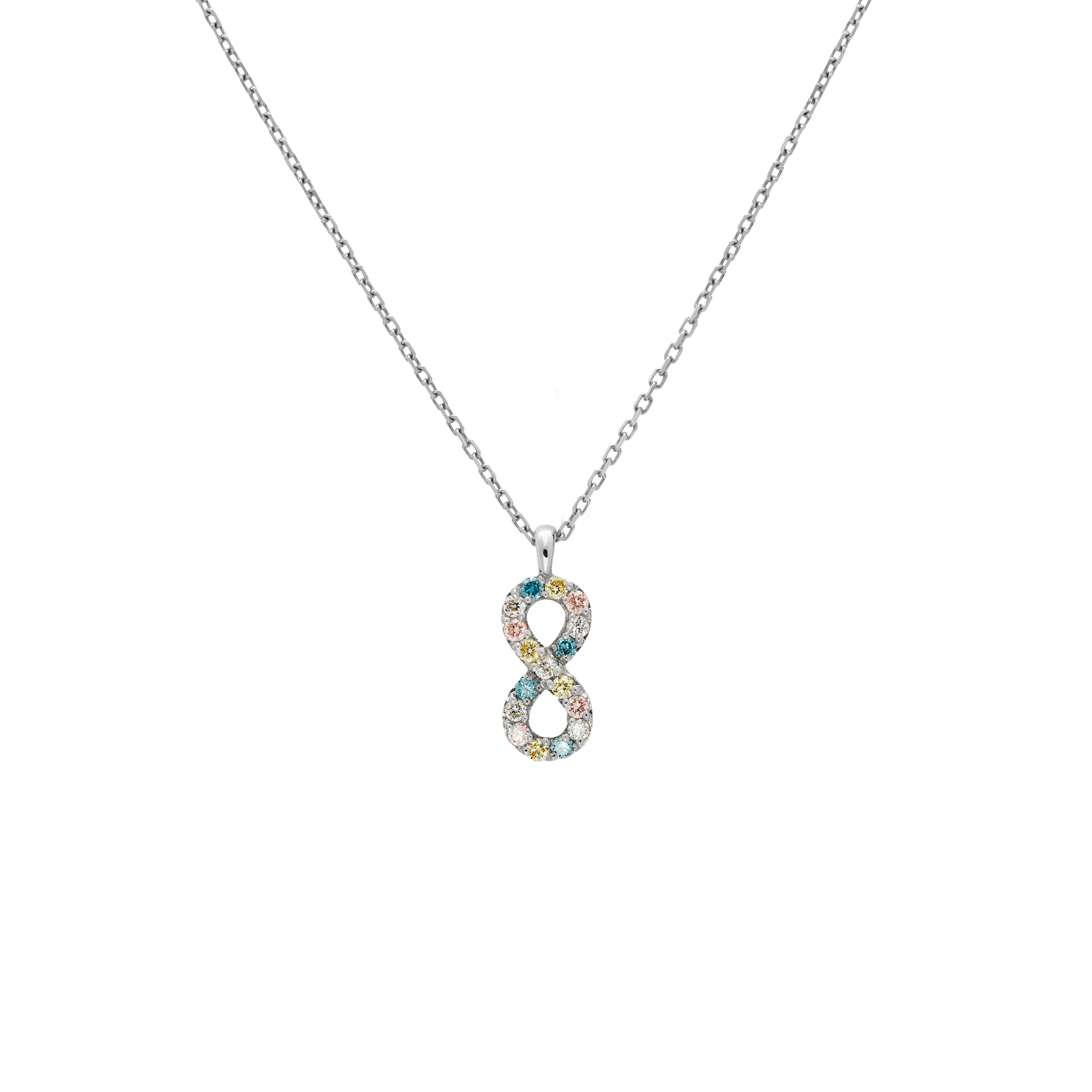 Infinity multi-color LGD necklace - Lab-Grown Coloured Diamond Infinity Necklace - The Future Rocks - 3