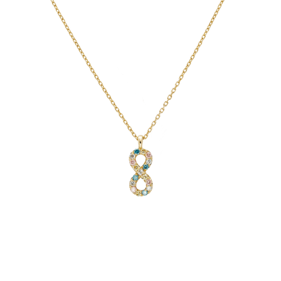 Infinity multi-color LGD necklace - Lab-Grown Coloured Diamond Infinity Necklace - The Future Rocks - 1