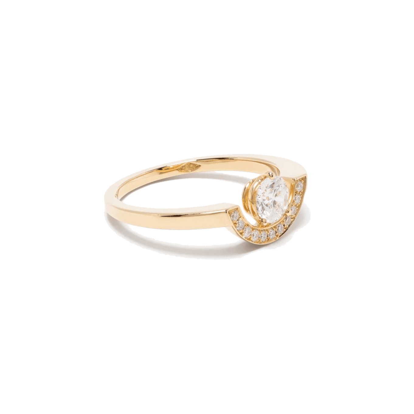 Intrépide petit arc pavée solitaire ring - Intrépide Petit Arc Pavée Solitaire Ring - The Future Rocks - 1