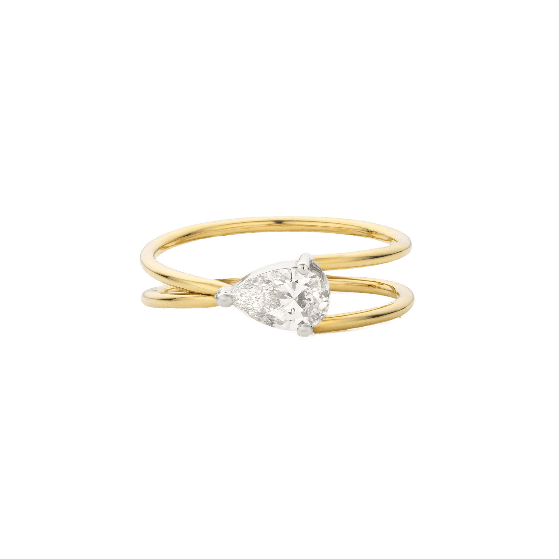 Kinetic ring - Pear Shaped Lab-Grown Diamond Ring - The Future Rocks - 1