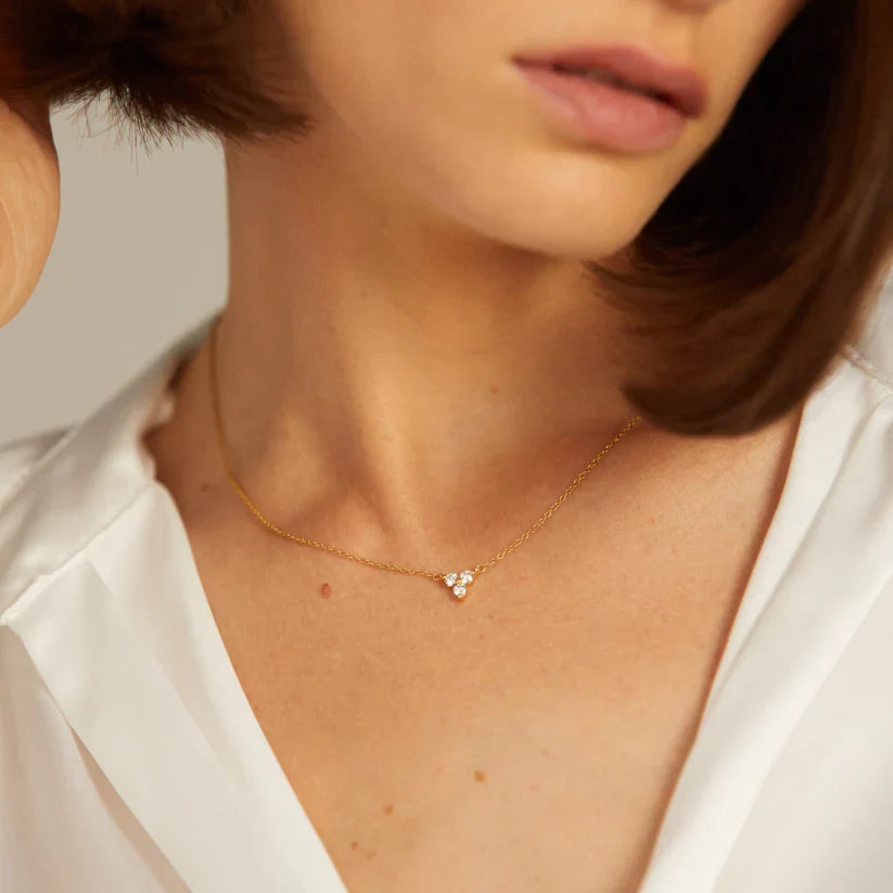 Lerala necklace - Three Stone Diamond Pendant Necklace - The Future Rocks - 2