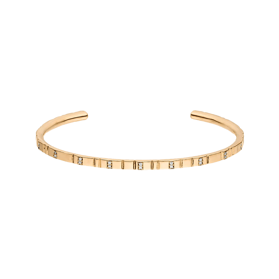 Loveline embrace cuff - 18K Gold Cuff Bracelet with Diamonds - The Future Rocks - 1