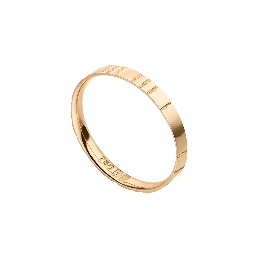 Lovelines small wedding ring - 18K Recycled Gold Small Wedding Ring - The Future Rocks - 3