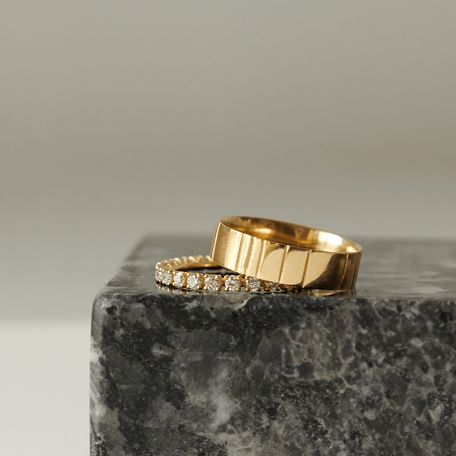 Lovelines wedding ring - 18K Recycled Gold Wedding Ring - The Future Rocks - 5