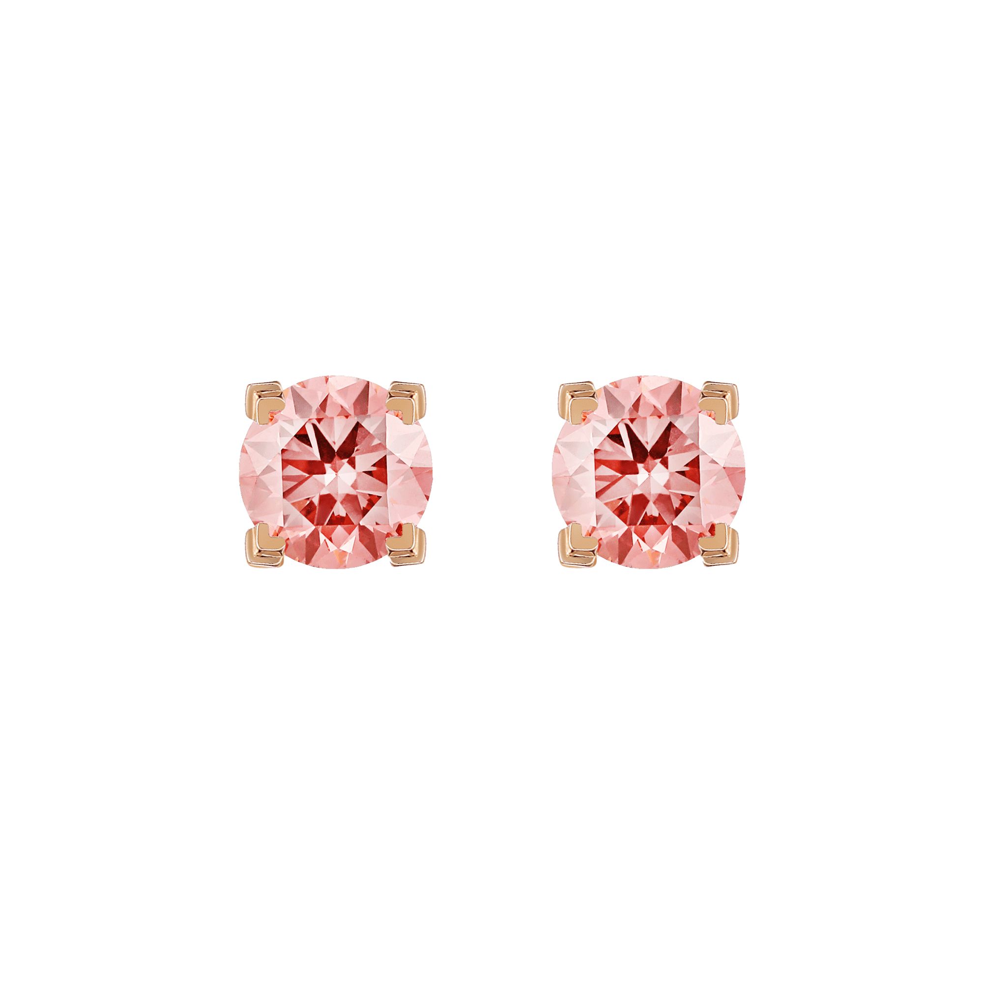 Luna pink diamond solitaire earrings 0.4ct - Lab-Grown Pink Diamond Stud Earrings - The Future Rocks - 1