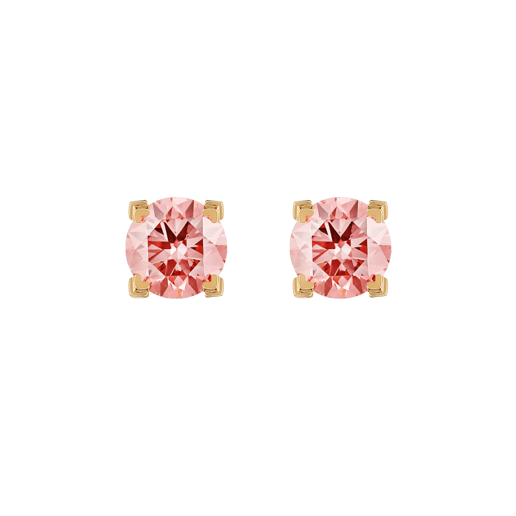 Luna pink diamond solitaire earrings 0.4ct - Lab-Grown Pink Diamond Stud Earrings - The Future Rocks - 4