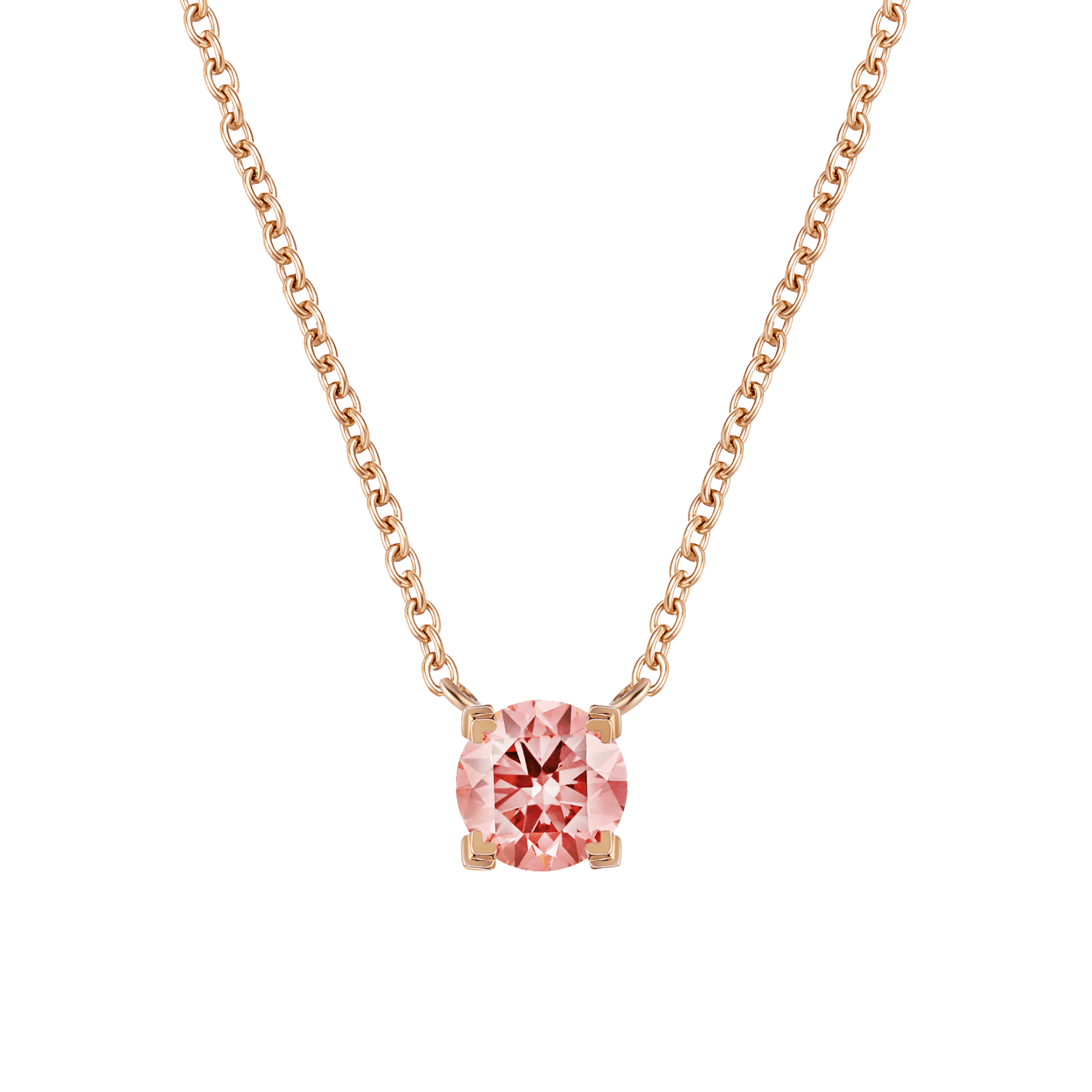 Luna pink diamond solitaire necklace 0.2ct - Lab-Grown Pink Diamond Pendant Necklace - The Future Rocks - 1