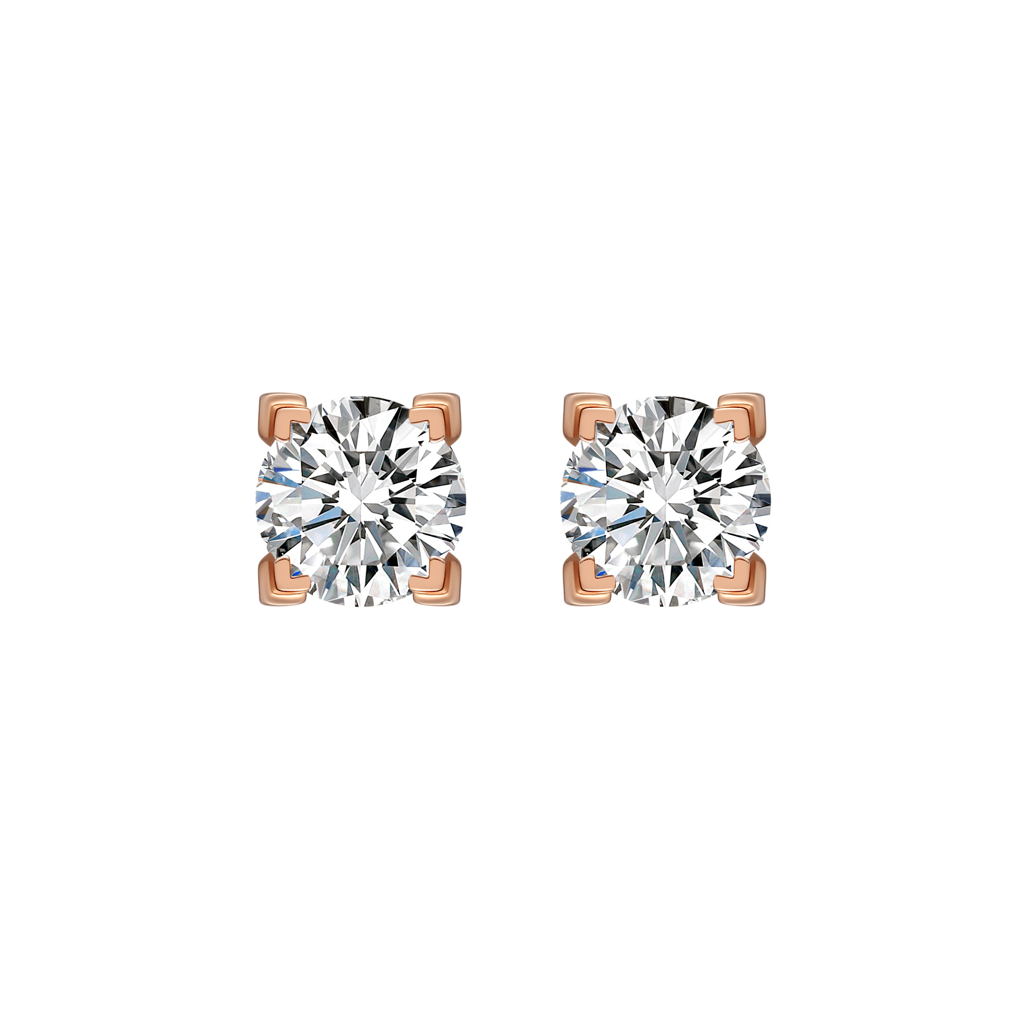 Luna solitaire earrings 0.4ct - Round Diamond Stud Earrings -  The Future Rocks -    1