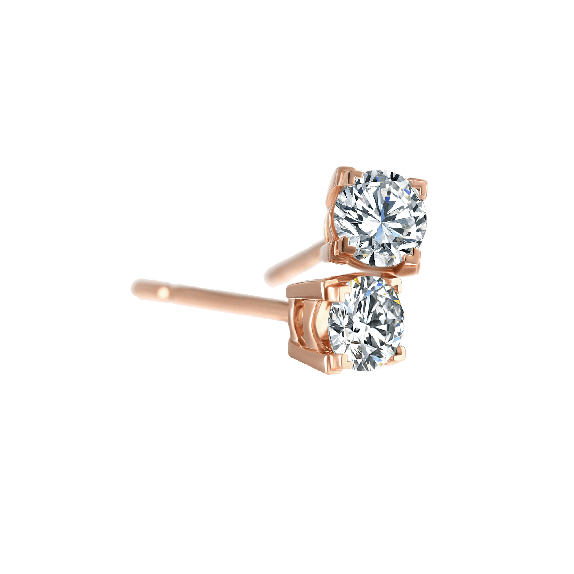 Luna solitaire earrings 0.4ct - Round Diamond Stud Earrings - The Future Rocks - 3