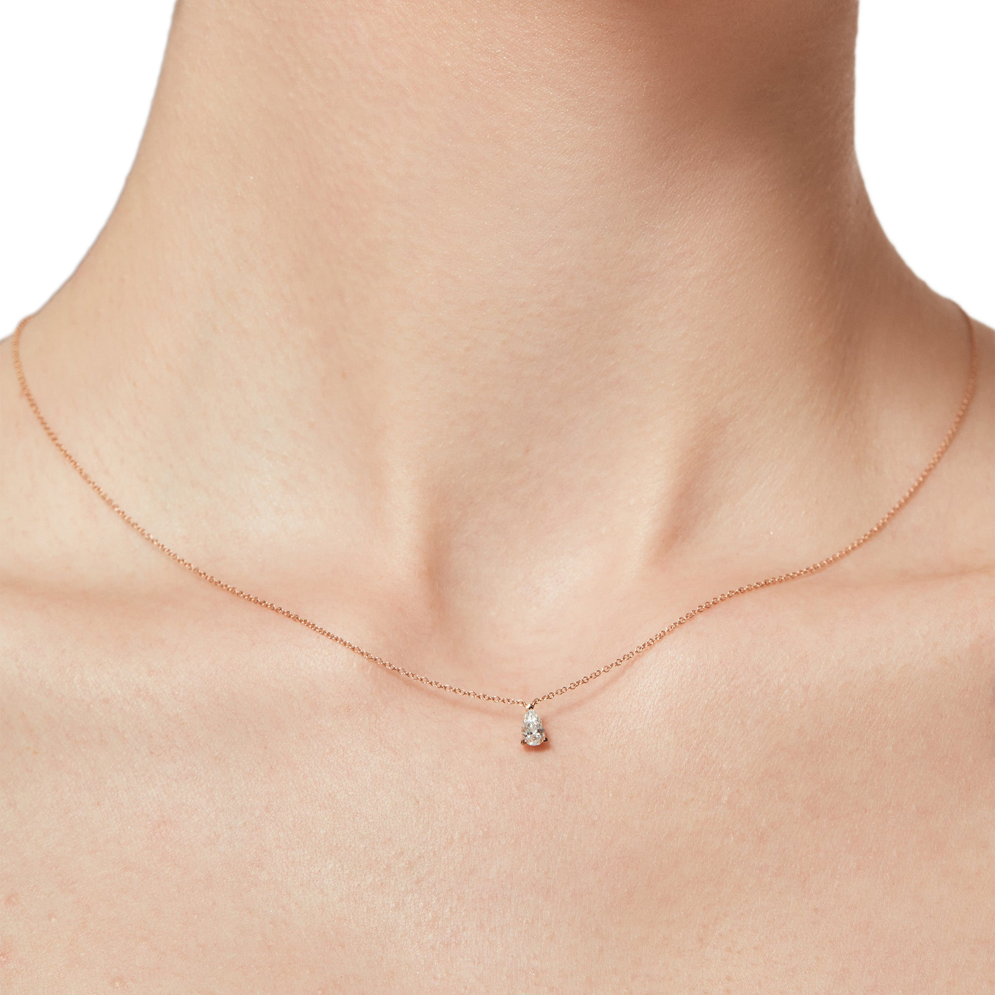 Mars solitaire necklace 0.2ct - Pear Shaped Diamond Pendant - The Future Rocks - 2