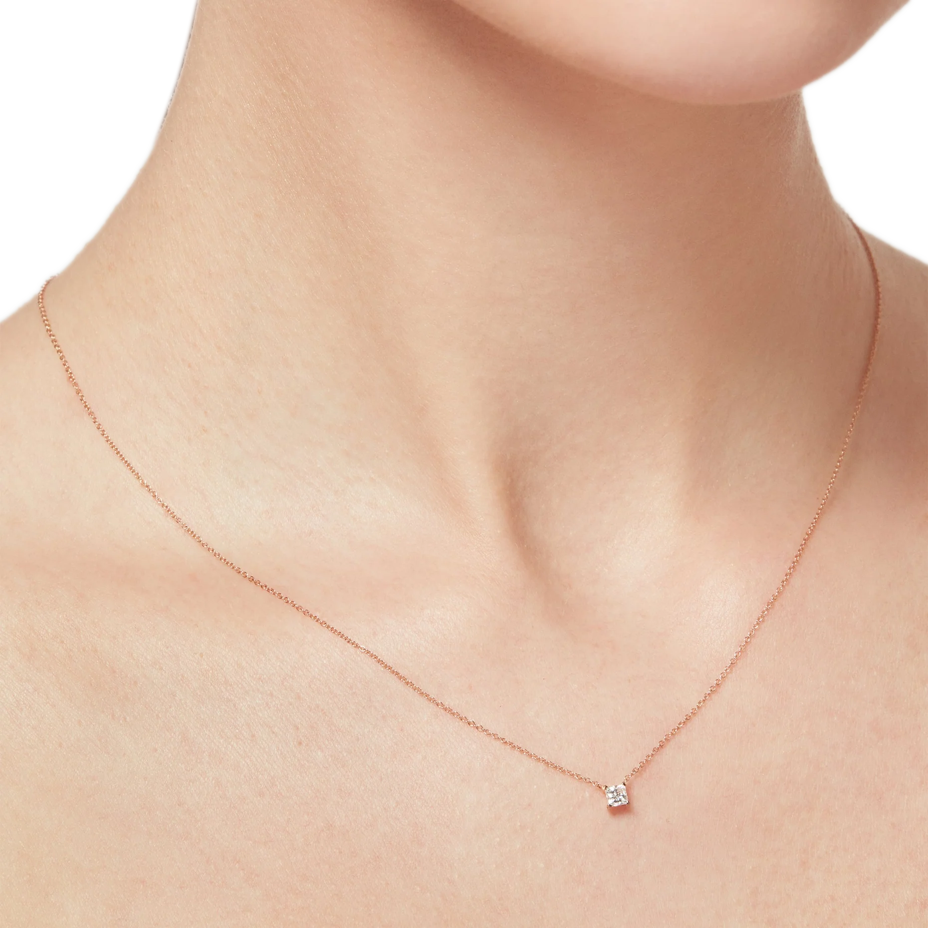 Mercury solitaire necklace 0.2ct - Princess Cut Diamond Pendant - The Future Rocks - 2