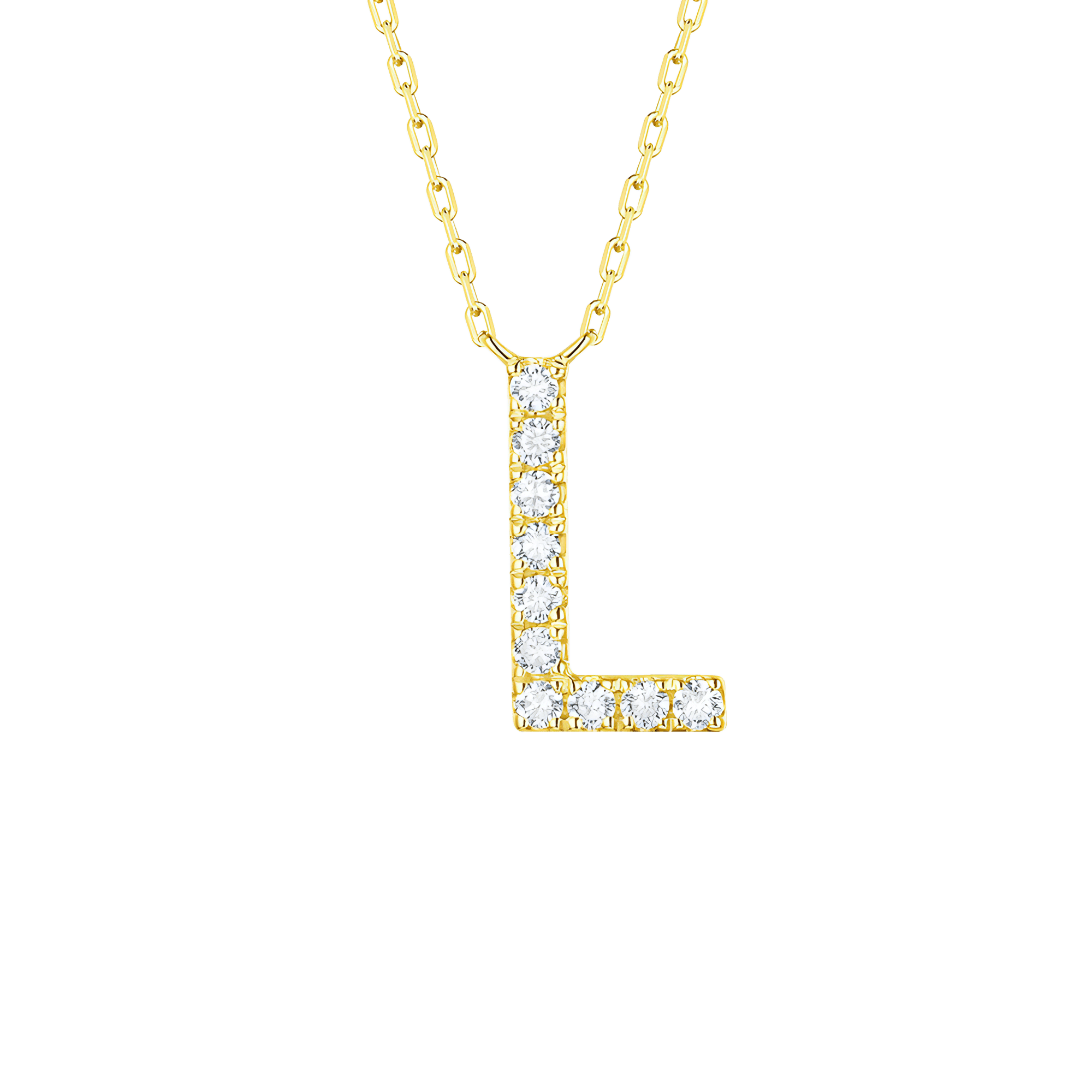 My type alphabet necklace - Lab-Grown Diamond Gold Initial Necklace - The Future Rocks - 24