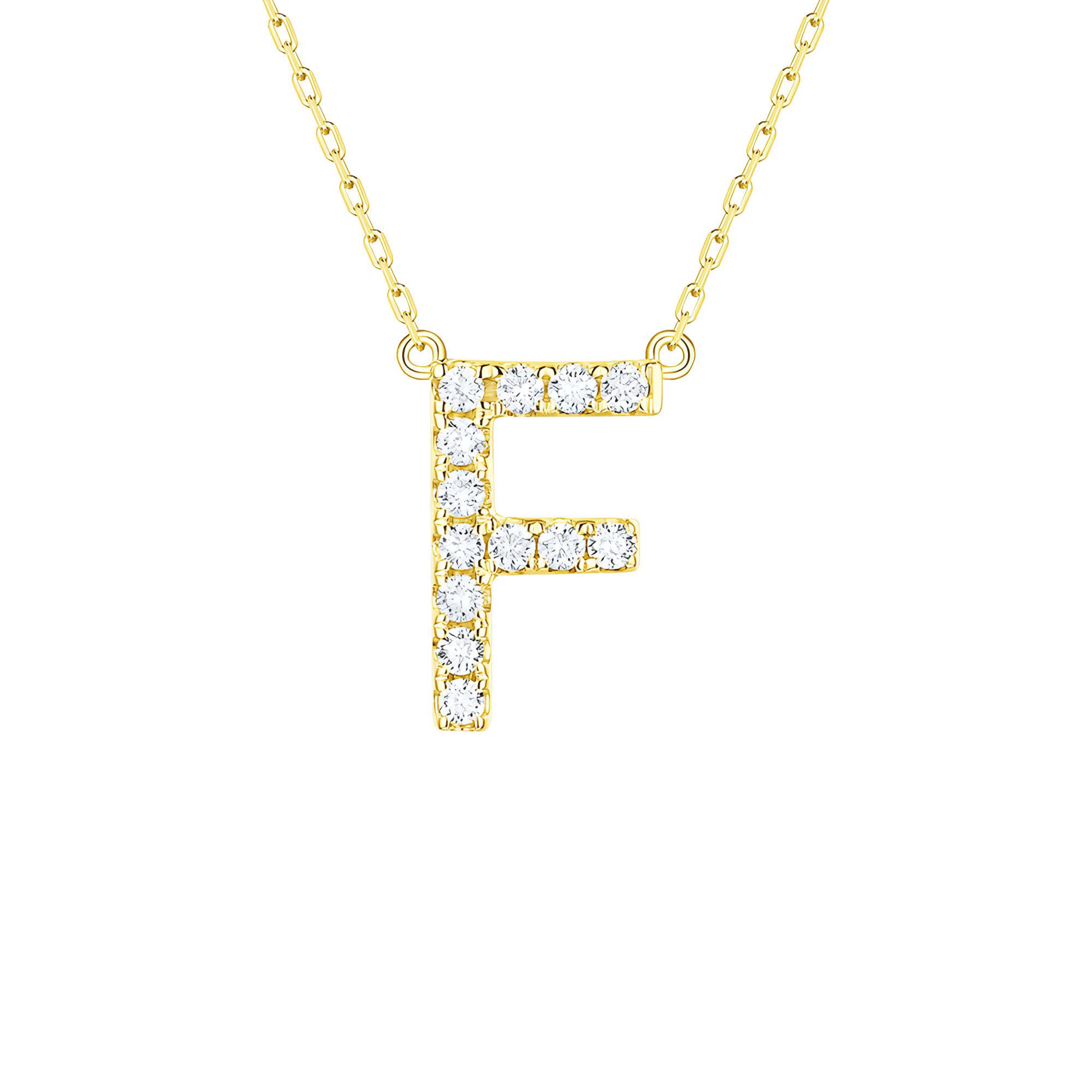 My type alphabet necklace - Lab-Grown Diamond Gold Initial Necklace - The Future Rocks - 12