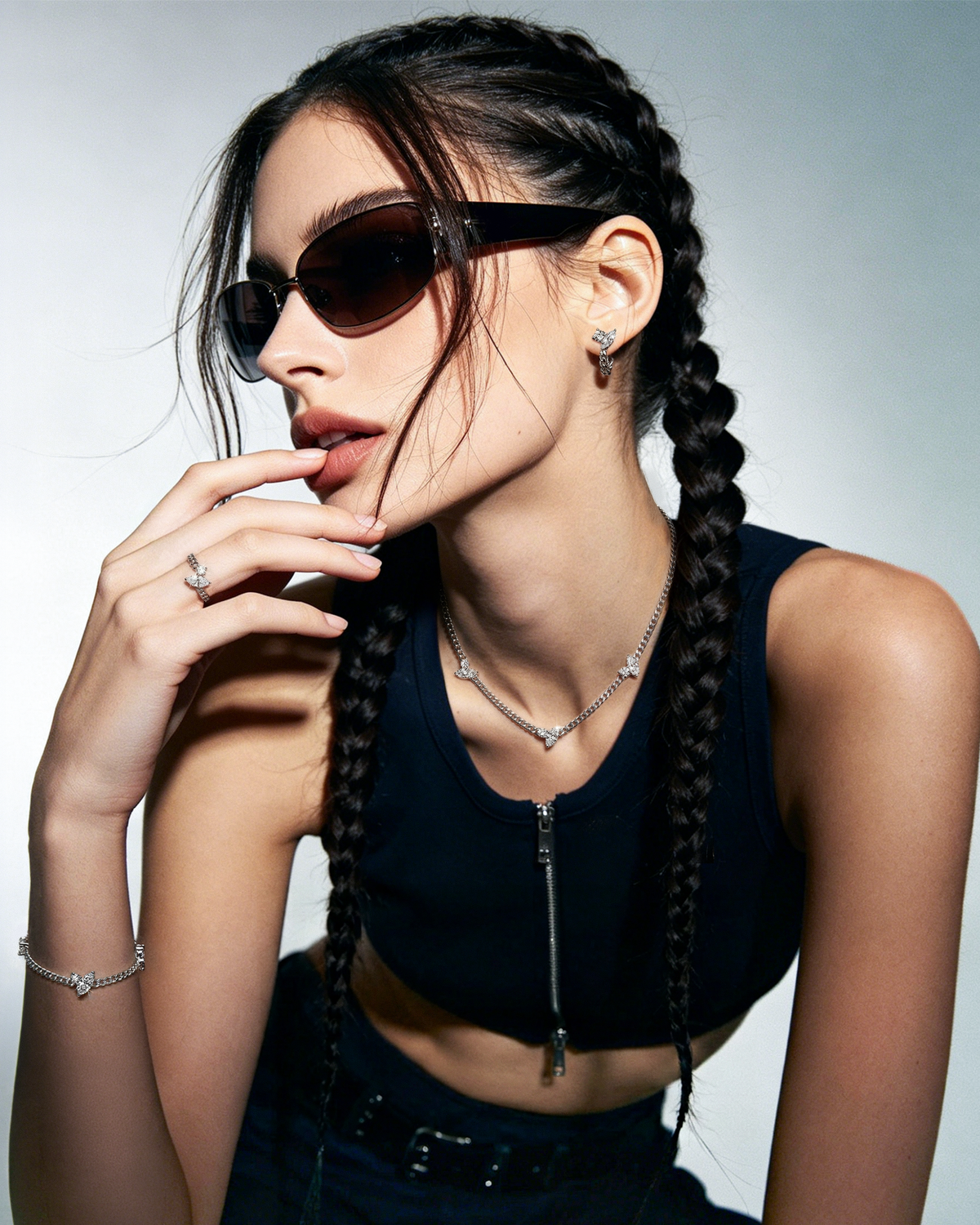 Clara curb-link earrings - Curb-Link Lab Diamond Earrings - The Future Rocks - 2