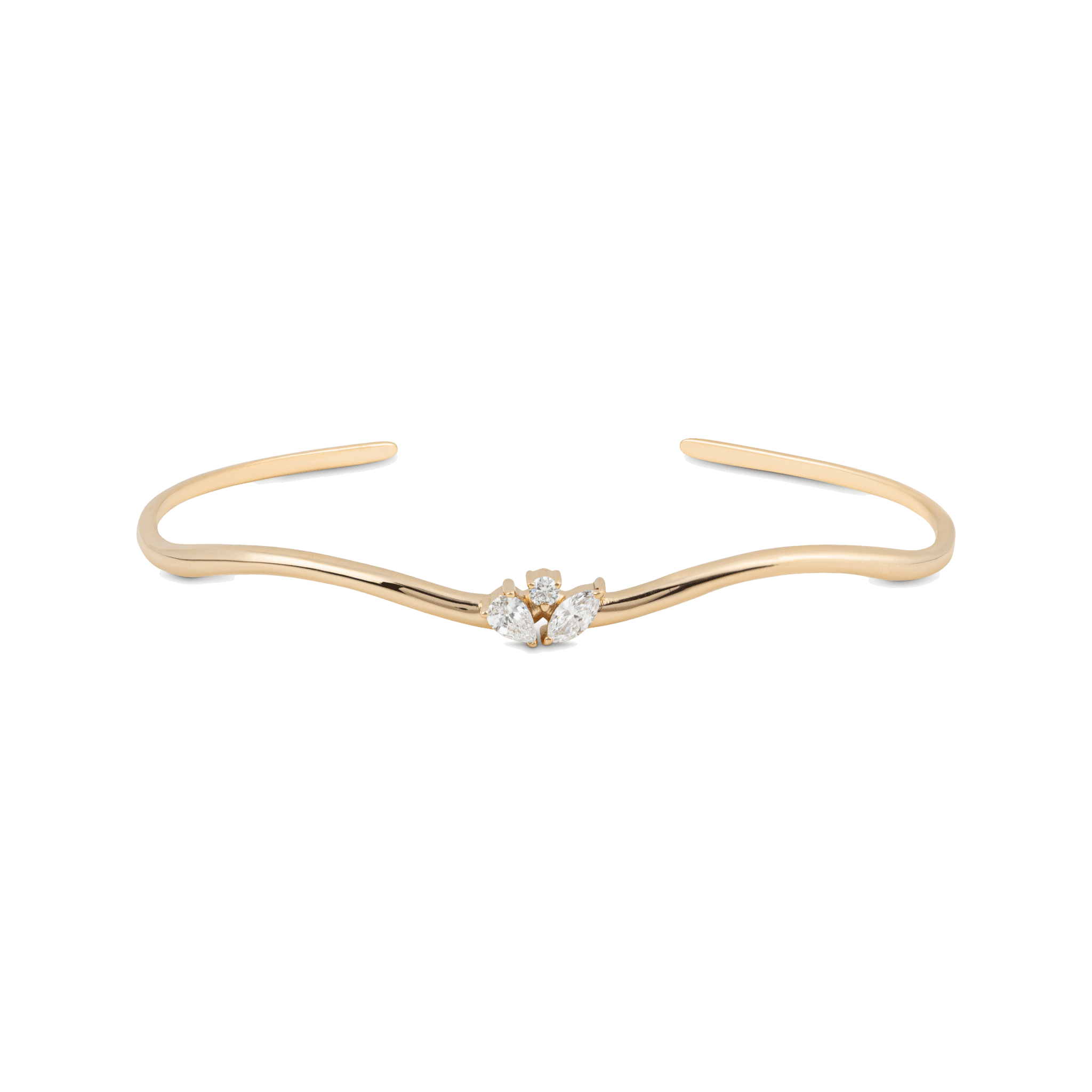 Onda cuff - Onda Lab-Grown Diamond Cuff Bracelet -  The Future Rocks -    1