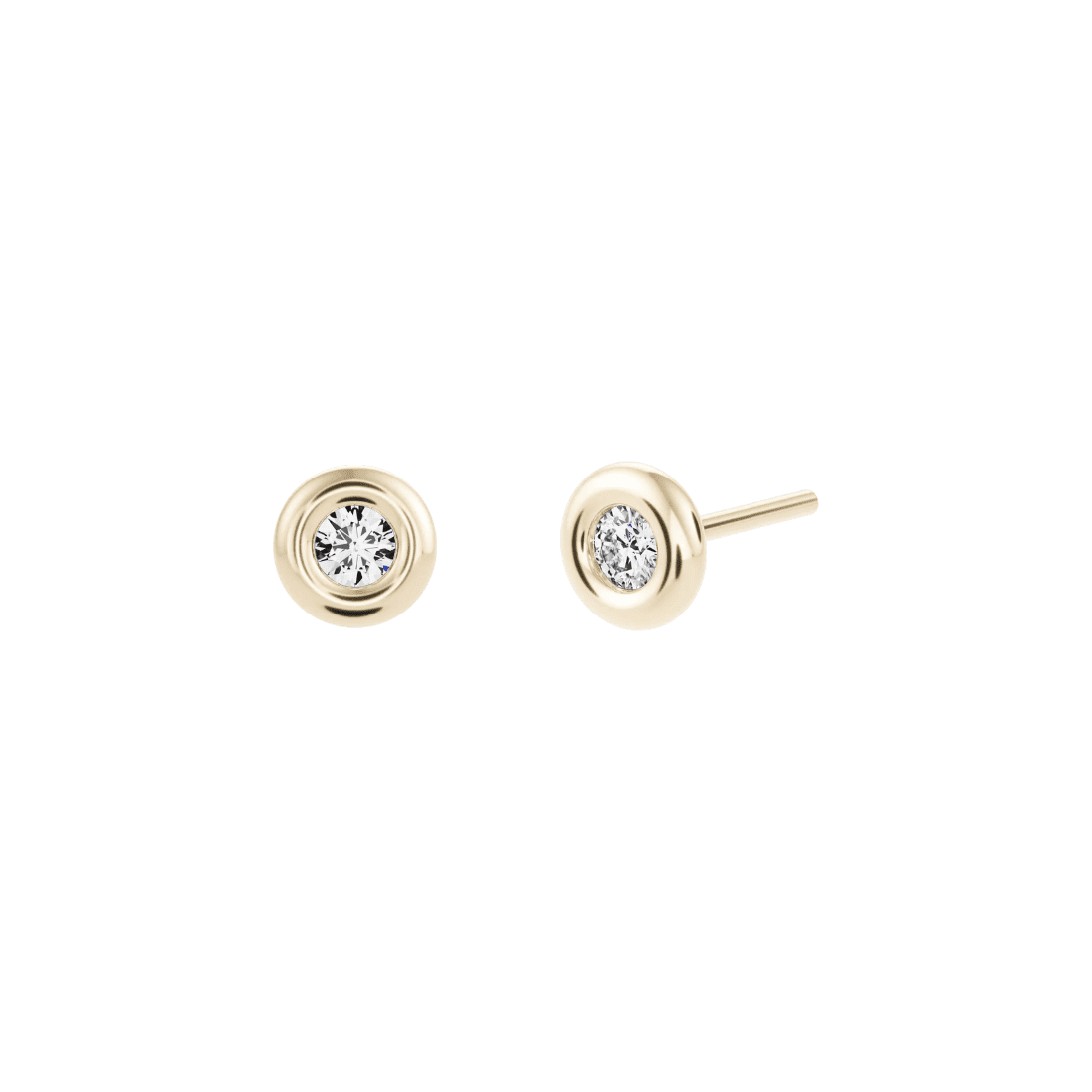 Orapa stud earrings - Bezel Set Diamond Stud Earrings -  The Future Rocks -    1